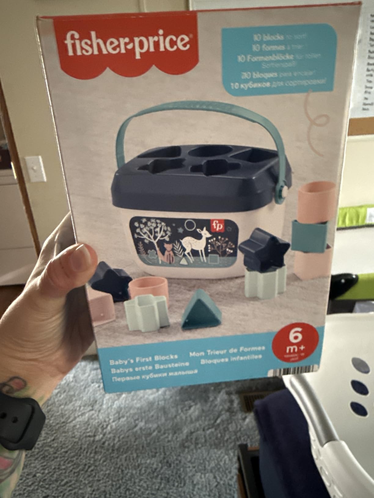 Fisher-Price Stacking Toy Baby's First Blocks Set of 10 Shapes for Sorting Play for Infants Ages 6+ Months, Navy Fawn (Amazon Exclusive) Customer Review Fisher-Price Stacking Toy Baby's First Blocks Set of 10 Shapes for Sorting Play for Infants Ages 6+ Months, Navy Fawn (Amazon Exclusive) - Customer Photo 1