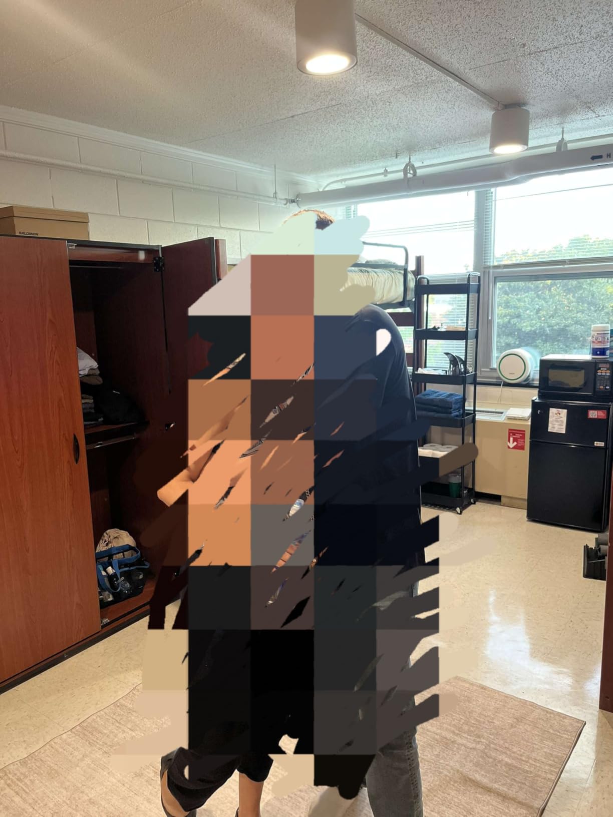 Sywhitta 3-Tier Plastic Rolling Utility Cart with Handle, Multi-Functional Storage Trolley for Office, Living Room, Kitchen, Movable Storage Organizer with Wheels, Black - Customer Photo 1