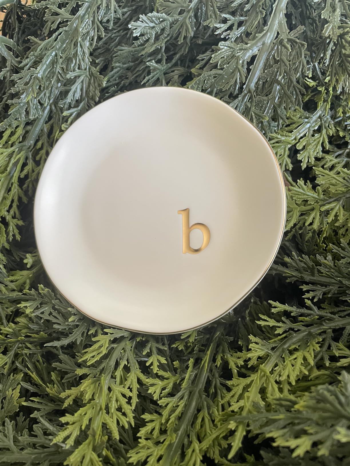 COLLECTIVE HOME - Ceramic Jewelry Tray, Decorative Trinket Dish for Rings Earrings Necklaces Bracelet Watch Keys, Birthday Mother's Day Christmas Gift for Women, 4.75