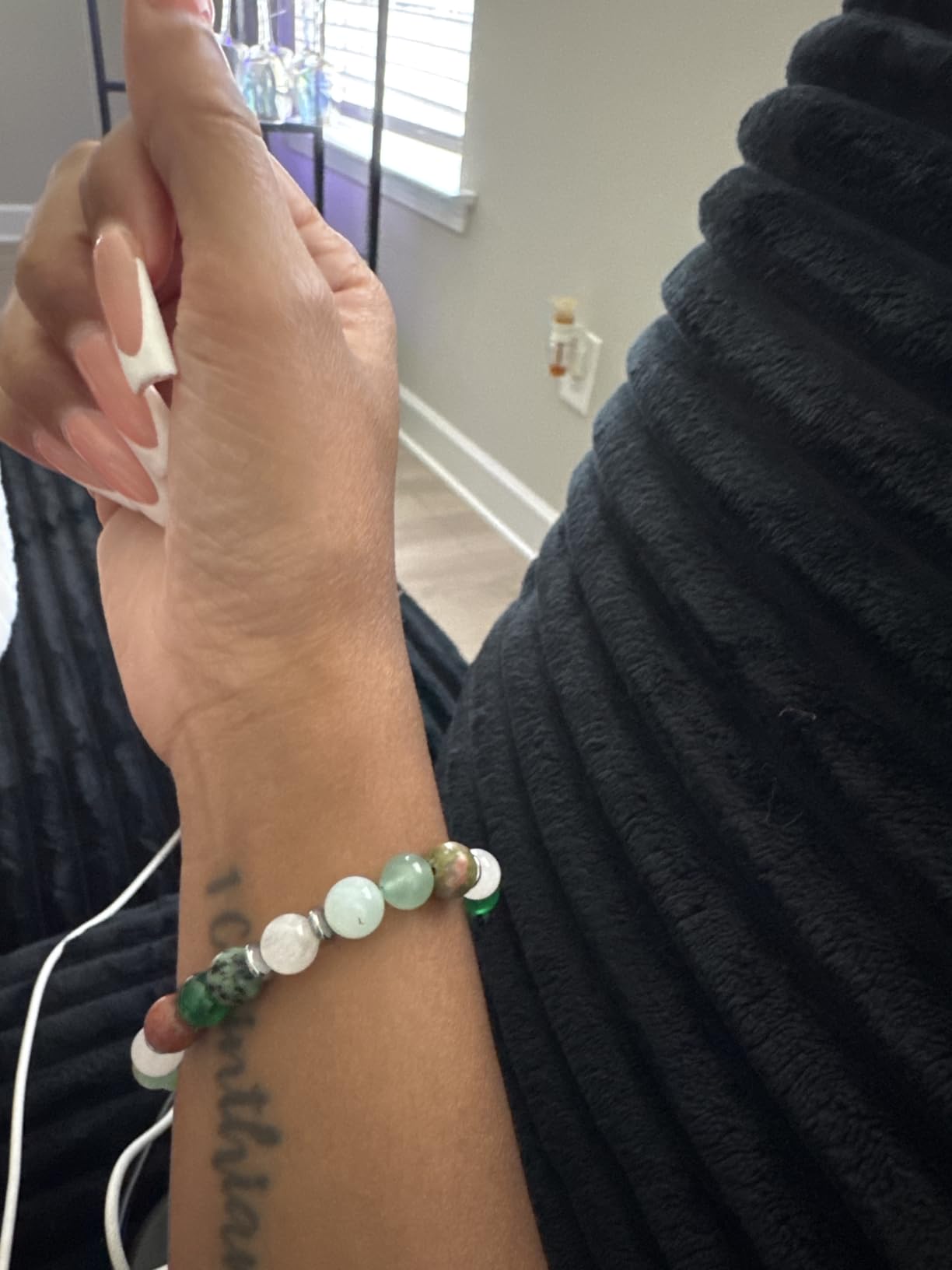 Mother's Ray Fertility Bracelets For Women - Natural Crystals and Gemstones - 8mm Beaded Stretch Bracelet - One Size Fits All - Infertility Gifts For Women IVF Must Haves - Customer Photo 2