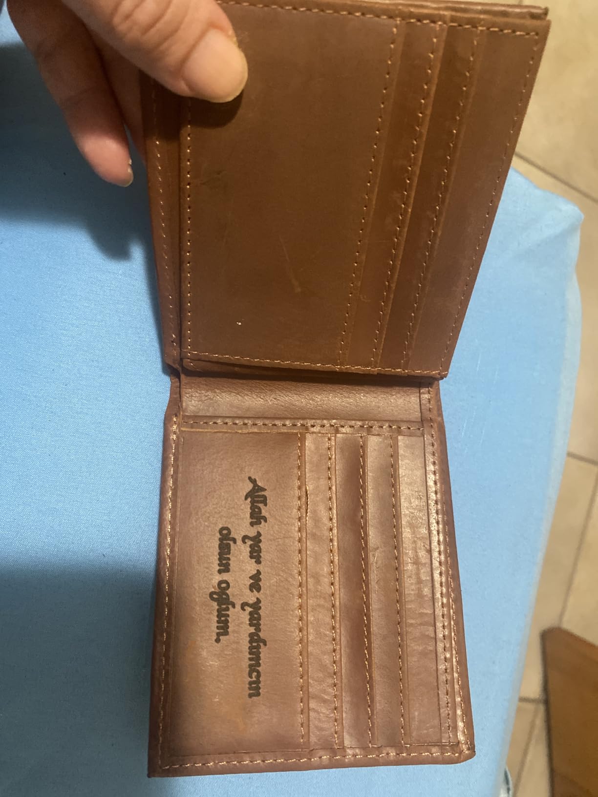 Personalized Wallet for Men, Custom Gifts for Father, Customized Monogram Wallet for Men, Son, Grandpa, Boyfriend, Fathers Day, Wedding, Anniversary, Birthday, Graduate - Customer Photo 2