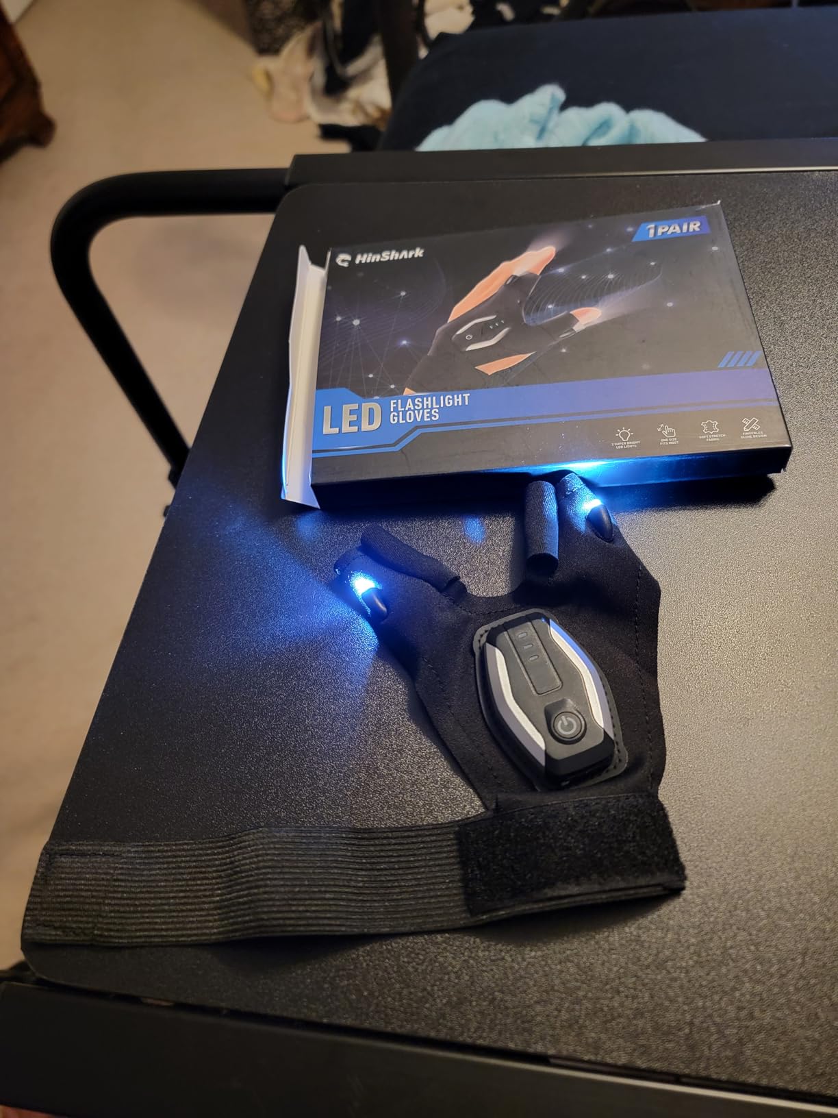 Stocking Stuffers Gifts for Men LED Flashlight Gloves, Mens Gifts for Christmas Anniversary Birthday Gifts for Men Dad Husband Him Husband, Camping Essentials Cool Gadgets Tools for Fishing Repairing - Customer Photo 1