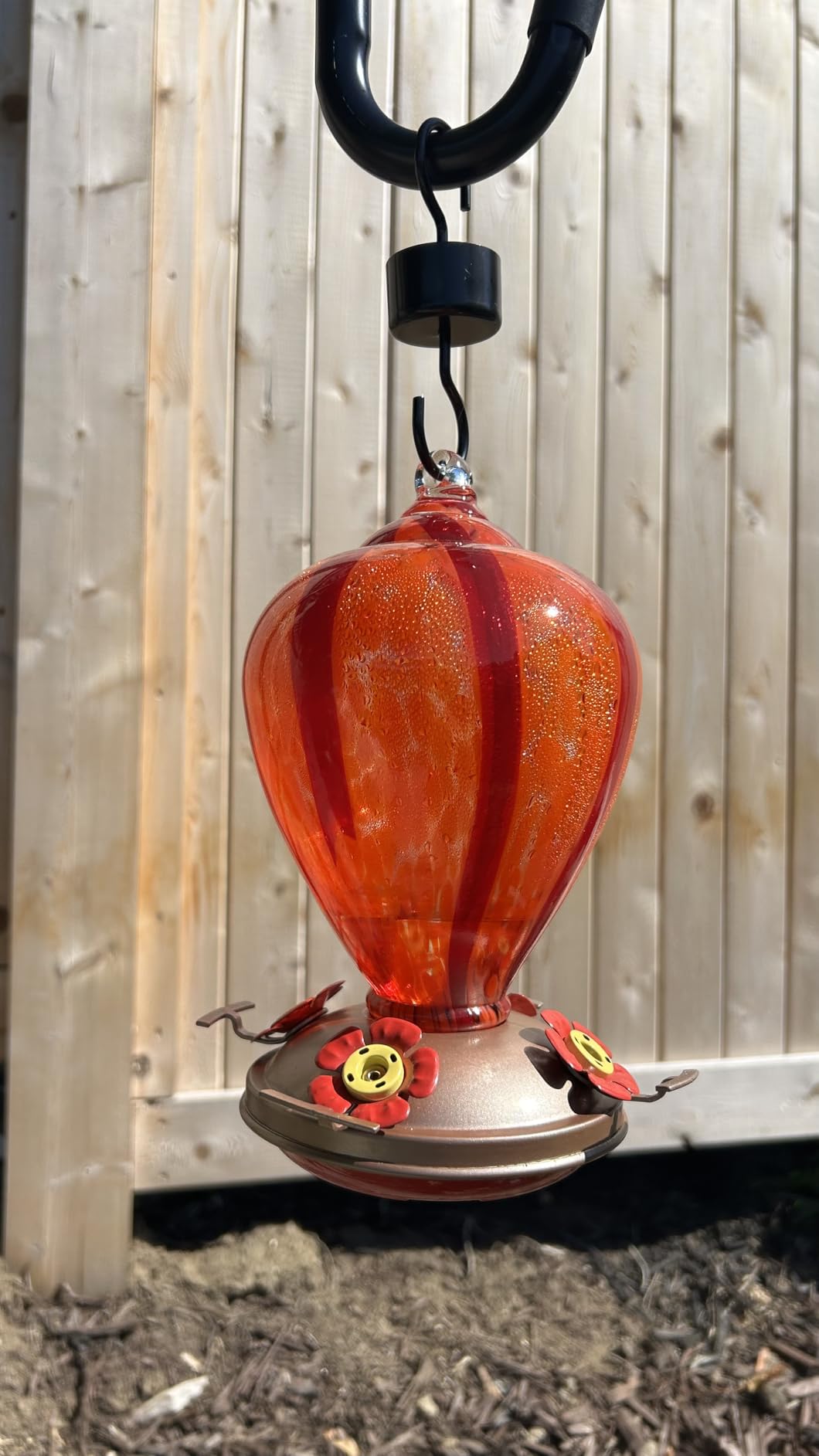 Gifts for Mom 34OZ Hand Blown Glass Hummingbird Feeders for Outdoors Hanging, with Ant Moat Humming Bird Feeders, Porch Backyard Decor Gifts for Women (Floral Balloon) Customer Review Gifts for Mom 34OZ Hand Blown Glass Hummingbird Feeders for Outdoors Hanging, with Ant Moat Humming Bird Feeders, Porch Backyard Decor Gifts for Women (Floral Balloon) - Customer Photo 1