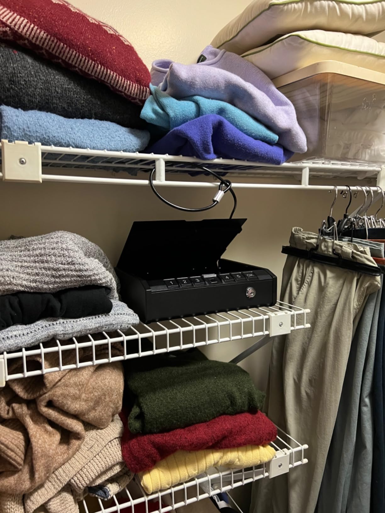 Gun Safe for Pistols - Biometric Gun Safe for Handgun, Quick-Access Gun Lock with Fingerprint Identification or Key Pad, Storage Home Bedside Nightstand Car - Customer Photo 2