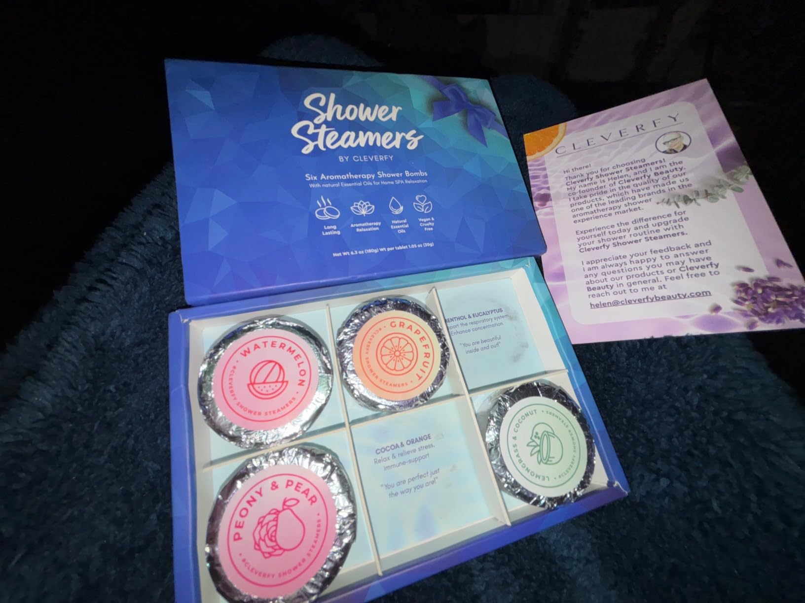 Cleverfy Citrus Shower Steamers Aromatherapy – Stocking Stuffers for Teen Girls, Women and Wife – Christmas Gifts for Teens and Women – White Elephant Gifts for Adults – 18 Tablets - Customer Photo 5
