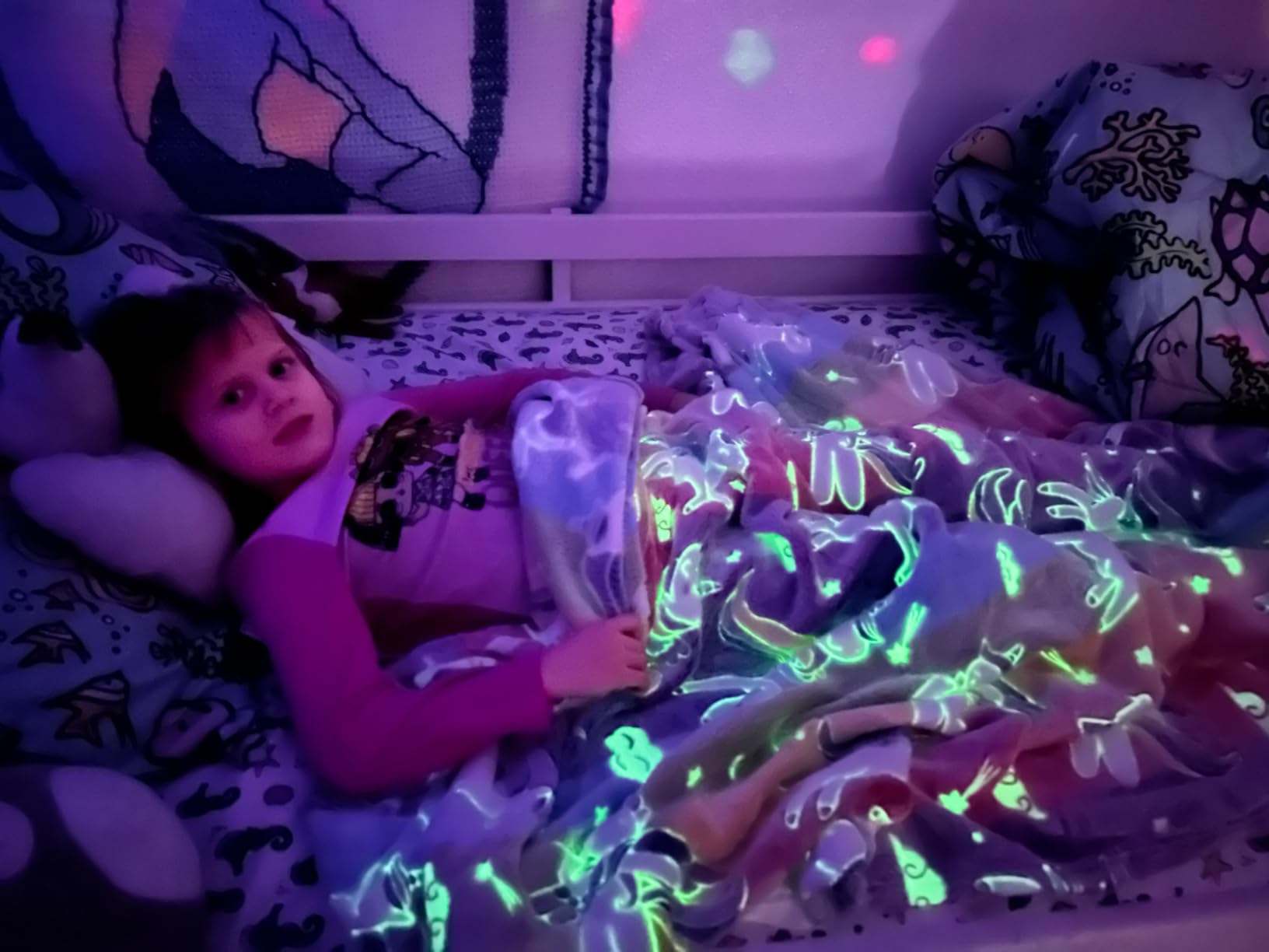 Glow in The Dark Blanket Unicorns Gifts for Girls,Soft Blanket 3 4 5 6 7 8 9 10 Year Old Girl Gifts,Toddler Girls Toys Age 6-8,Gifts for Grandkids Teens for Christmas Birthday Presents,50