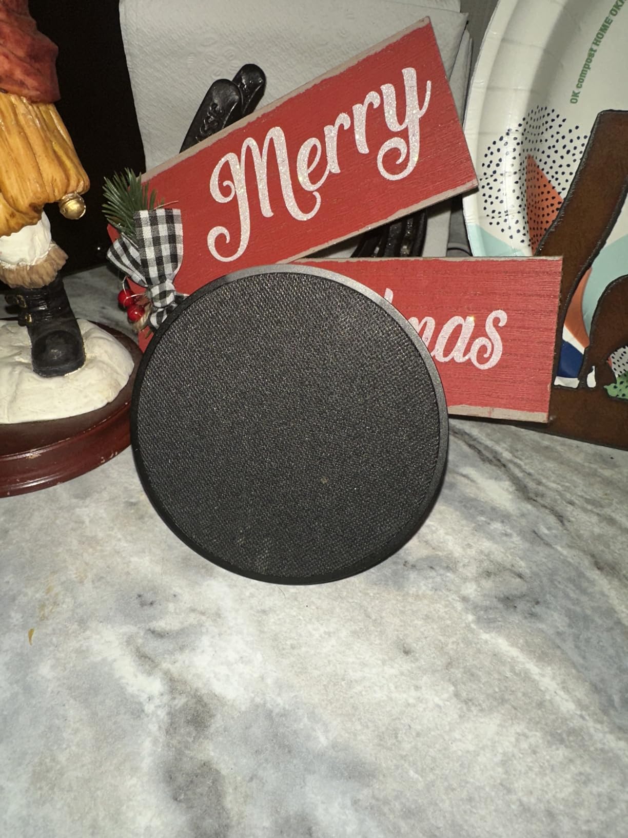 Echo Pop (newest model), Our smallest speaker with Alexa+ Early Access, Fits in any room, Charcoal - Customer Photo 1