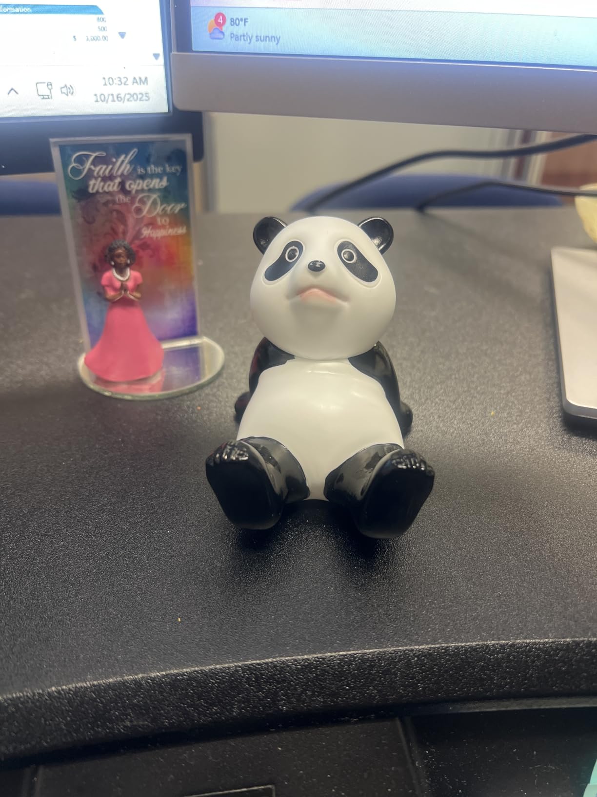 Kawaii Phone Stand for Desk,Adjustable Compatible with Smartphones and Tablets,Cute Panda Smartphone Stand,Kawaii Room Decor Aesthetic (White) - Customer Photo 1