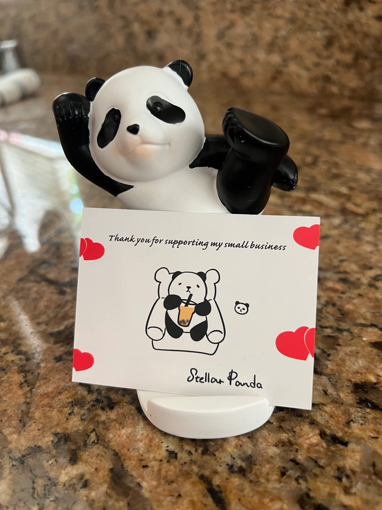 Kawaii Phone Stand for Desk,Adjustable Compatible with Smartphones and Tablets,Cute Panda Smartphone Stand,Kawaii Room Decor Aesthetic (White) - Customer Photo 4