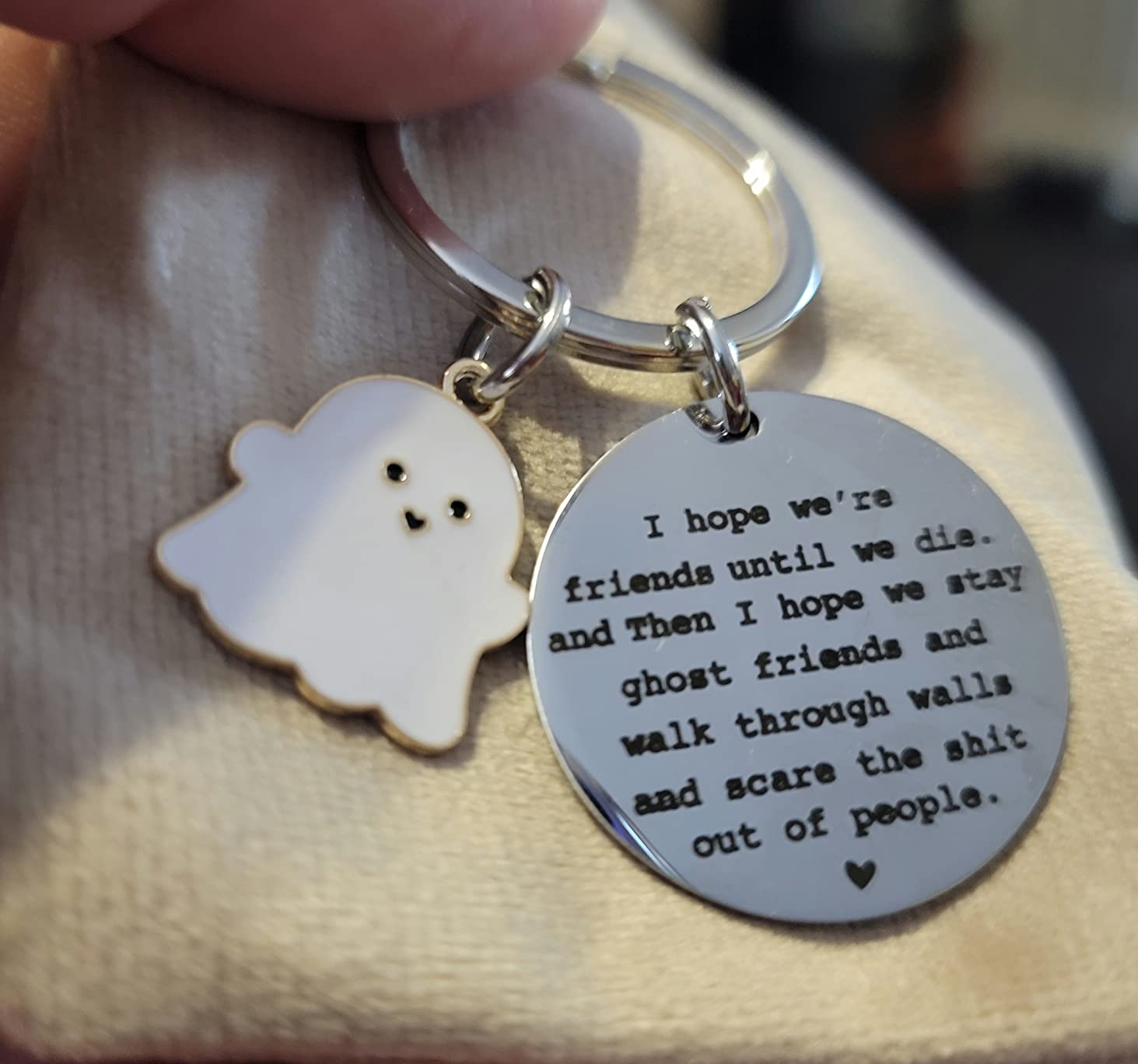 igvean Best Friend Keychains Funny Birthday Gift for Friends Christmas Halloween Gifts for Women Friend Boo Basket Stuffers - Customer Photo 1