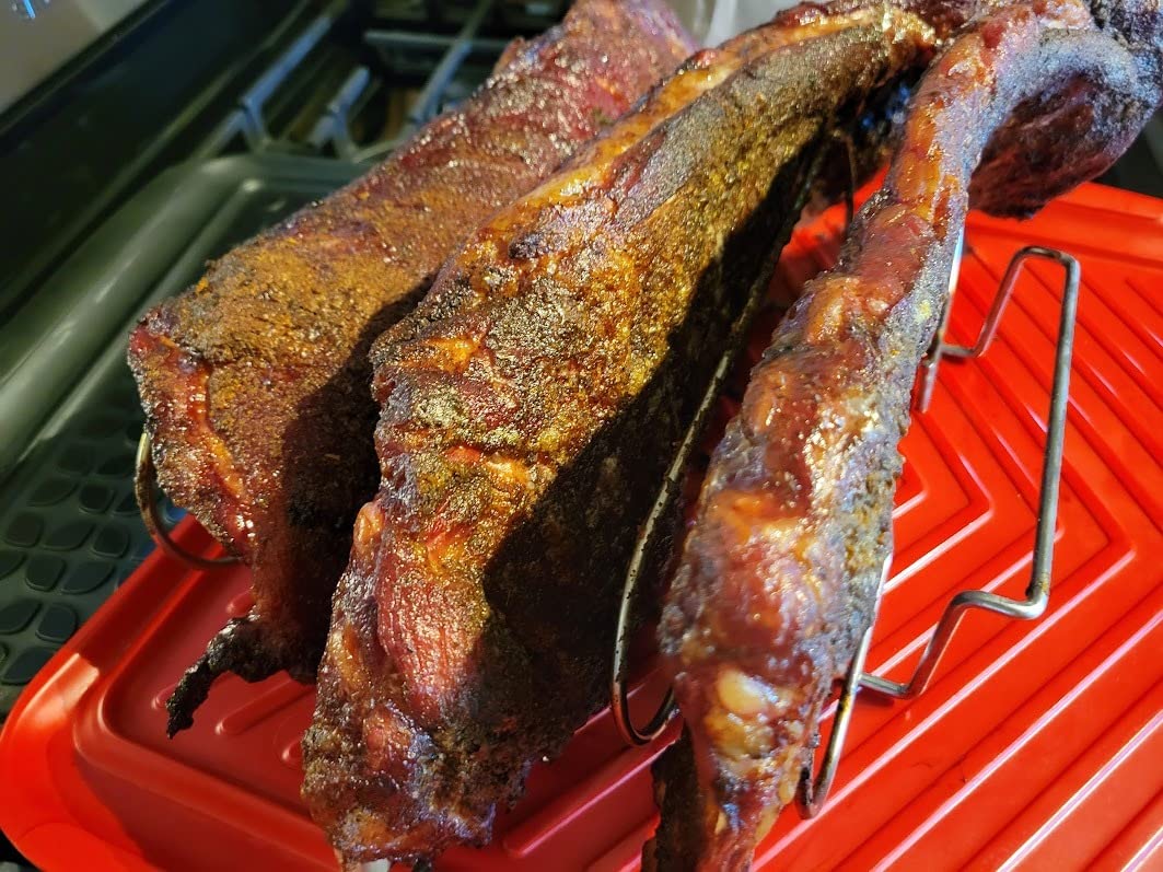 Modern Innovations Grill Racks, Chicken Leg Rack Drumstick Holder, Beer Can Chicken Holder Butt Stand, BBQ Smoke Rib Rack, Smoker Accessories Gifts For Men, Smoking and Grilling Gift Set - Customer Photo 3