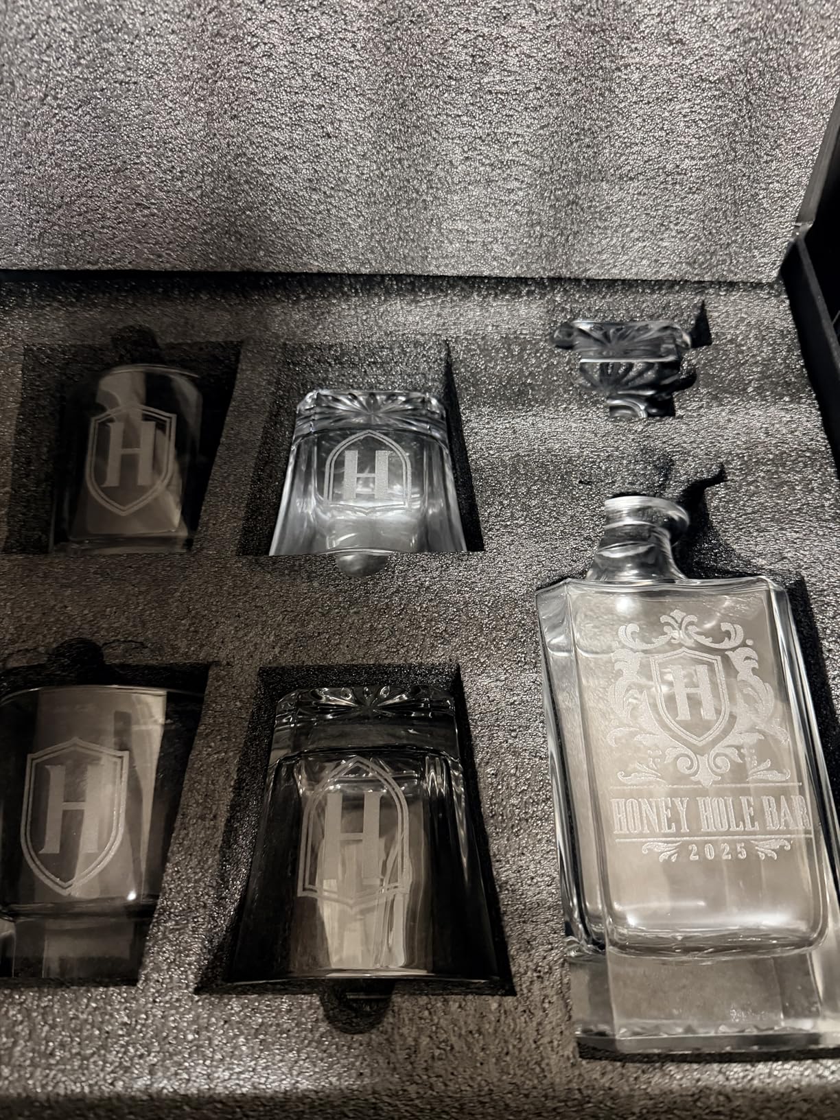 Personalized Whiskey Decanter Set - 5 Design Options - Custom Liquor 25 oz, 750ml Liquor Decanter w/Whiskey Glass Set Options, Birthday & Retirement Gifts for Men - Customer Photo 1