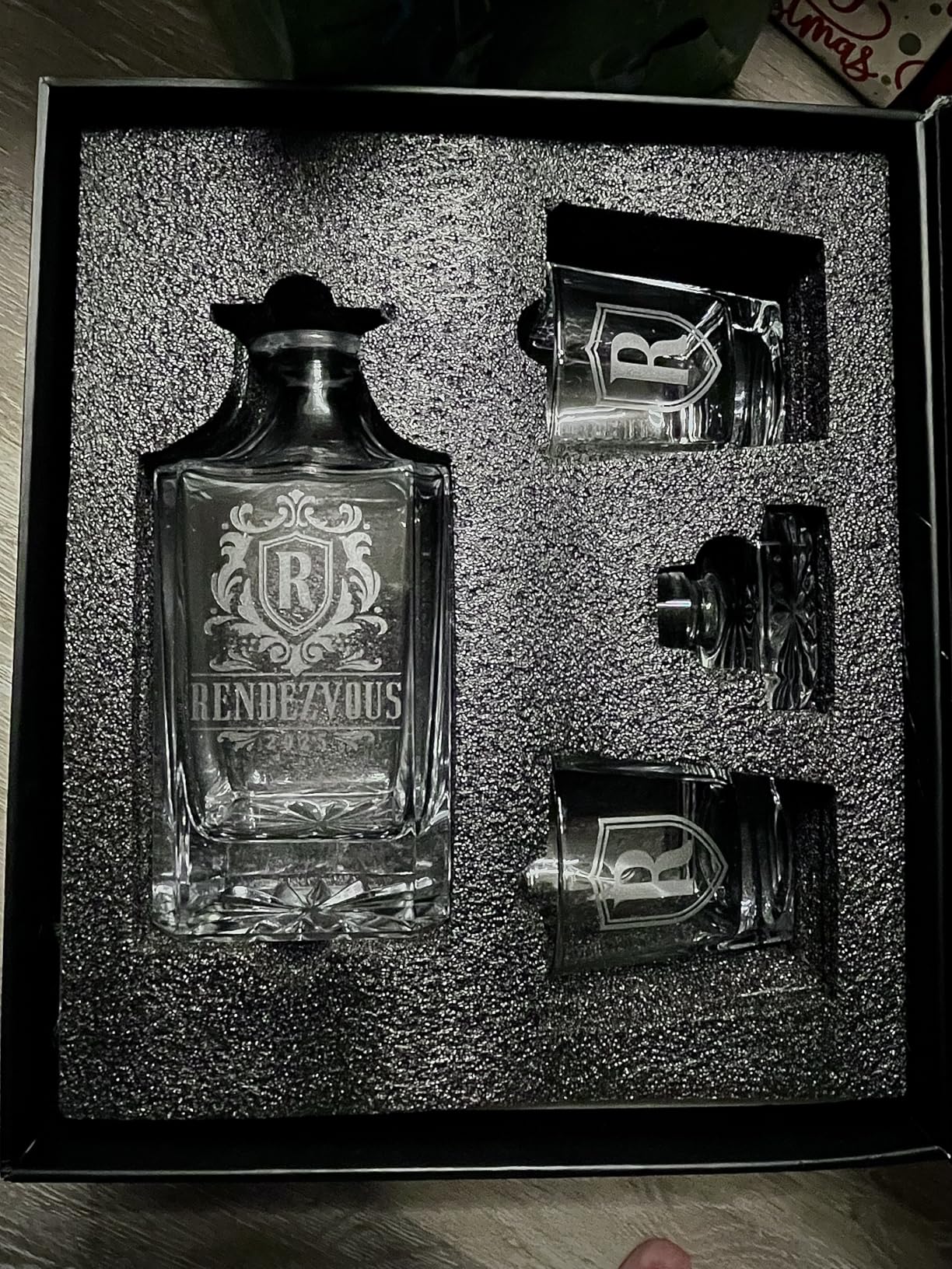 Personalized Whiskey Decanter Set - 5 Design Options - Custom Liquor 25 oz, 750ml Liquor Decanter w/Whiskey Glass Set Options, Birthday & Retirement Gifts for Men - Customer Photo 4