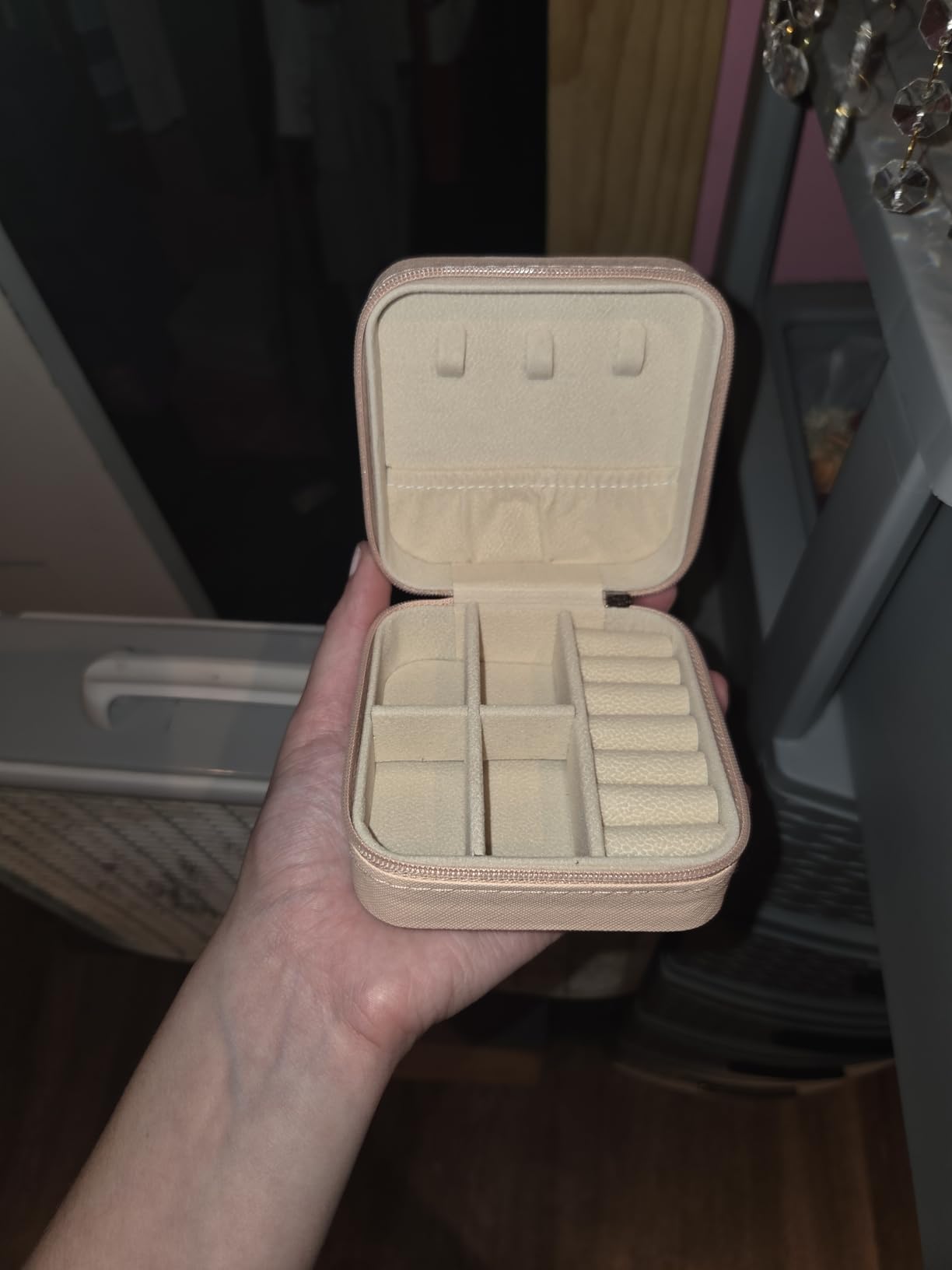 Personalized Jewelry Box for Women, Custom Travel Jewelry Case with Name and Birth Flower, Leather Jewelry Box for Rings, Earrings, Necklaces, Personalized Gifts for Women - Customer Photo 2