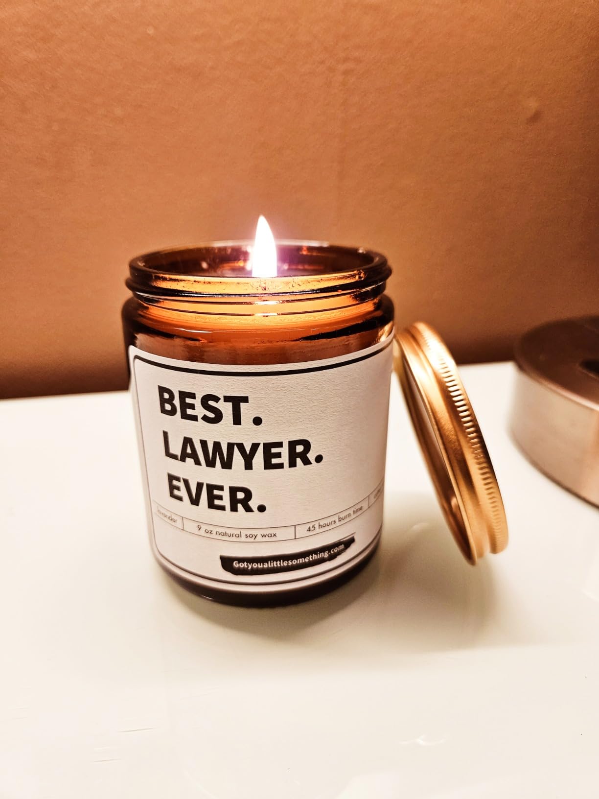 Best Lawyer Ever Lavender Vanilla Scented Soy Wax Candle - Lawyer Gifts for Women - Empowering Gift for Law School Students Graduation, New Attorney, Bar Exam, Birthday, Christmas, Staff Appreciation - Customer Photo 1