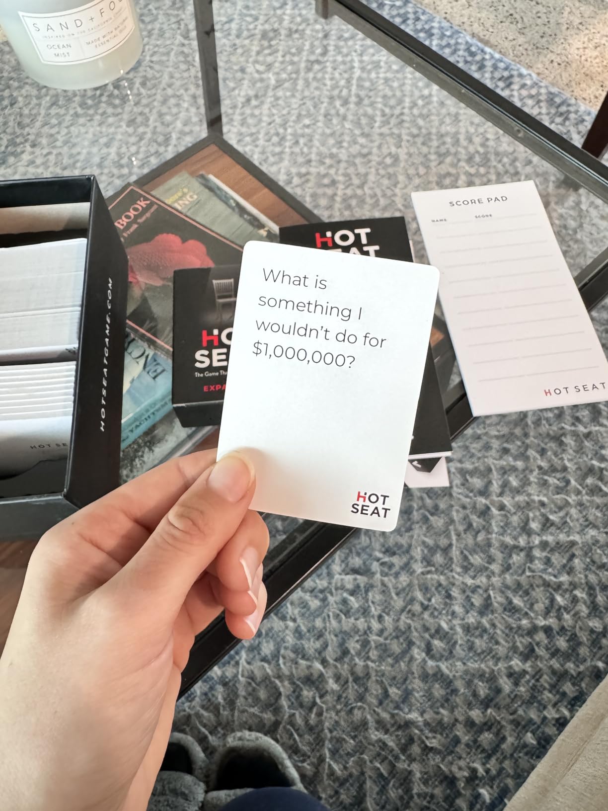 HOT SEAT Party Game + Expansion Set - The Family Card Game That's All About You - for Kids, Teens, Adults - Perfect Christmas White Elephant Gifts, Stocking Stuffers + Board Games Night Customer Review HOT SEAT Party Game + Expansion Set - The Family Card Game That's All About You - for Kids, Teens, Adults - Perfect Christmas White Elephant Gifts, Stocking Stuffers + Board Games Night - Customer Photo 1