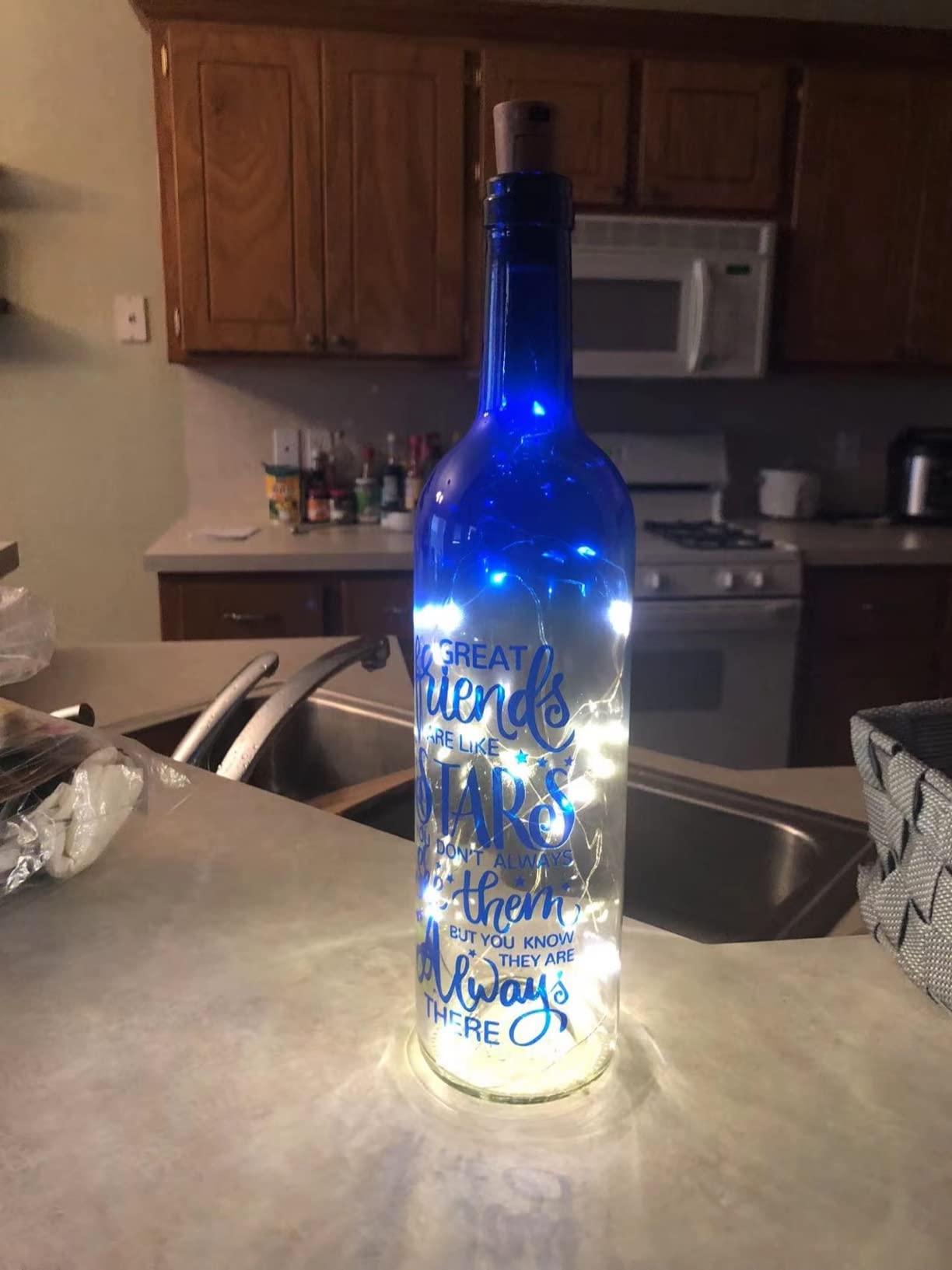 Christmas Gifts for Women - Best Friends Gifts 2025 - Wine Bottle Lights with Cork - Light Up Lamp Decor for Home Decorations - Birthday Friendship Unique Gift for Womens Men Sister Girls Boys Adults - Customer Photo 3