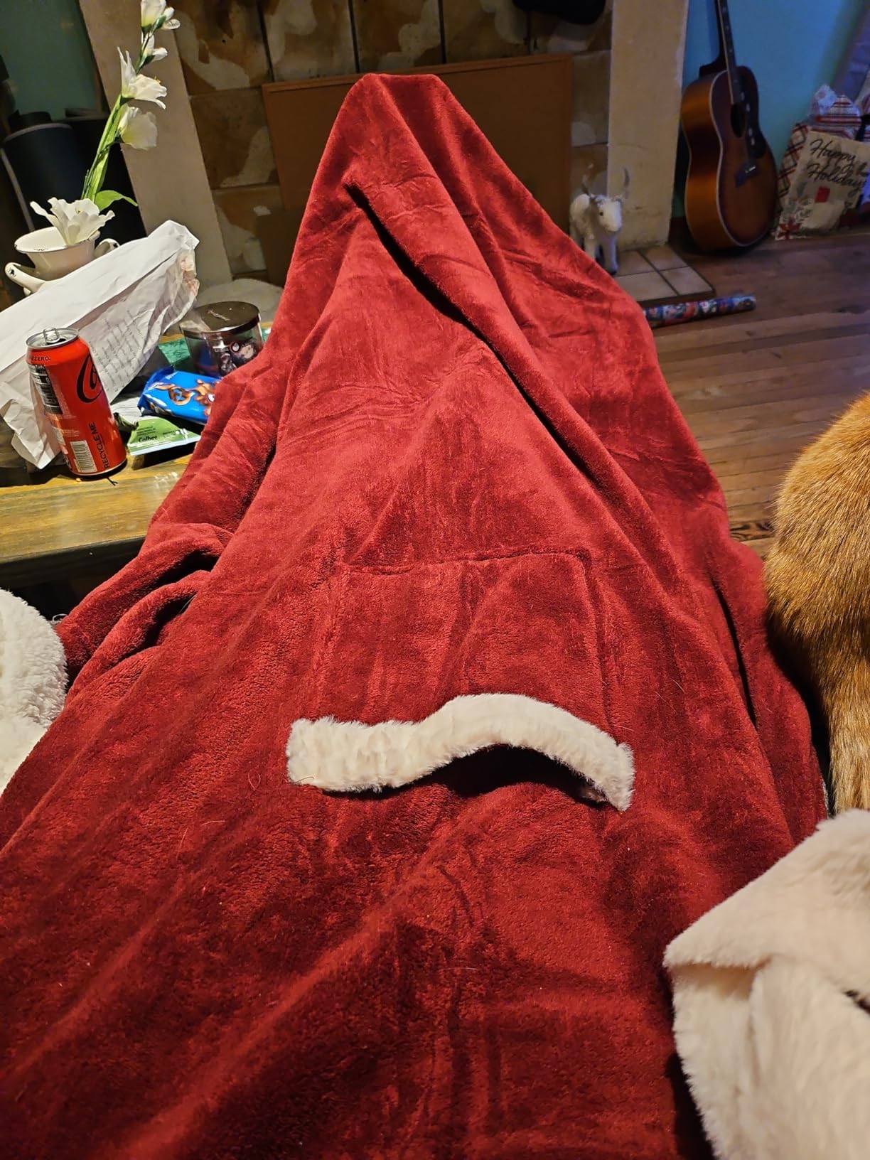 PAVILIA Fleece Blanket with Sleeves for Women Men Adults, Wearable Blanket Warm Soft Plush, Snuggle Pocket Sleeved TV Throw Wrap, Cozy White Elephant Gifts Ideas Mom Wife, Snowflake Blue Customer Review PAVILIA Fleece Blanket with Sleeves for Women Men Adults, Wearable Blanket Warm Soft Plush, Snuggle Pocket Sleeved TV Throw Wrap, Cozy White Elephant Gifts Ideas Mom Wife, Snowflake Blue - Customer Photo 2