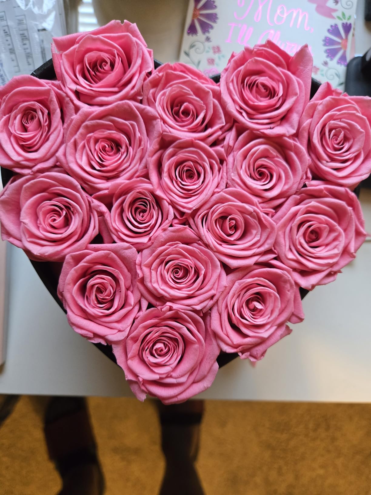 GLAMOUR BOUTIQUE 16 Flower Forever Heart Shape Box - Preserved Roses Gift for Her, Preserved Flowers, Red - Customer Photo 2