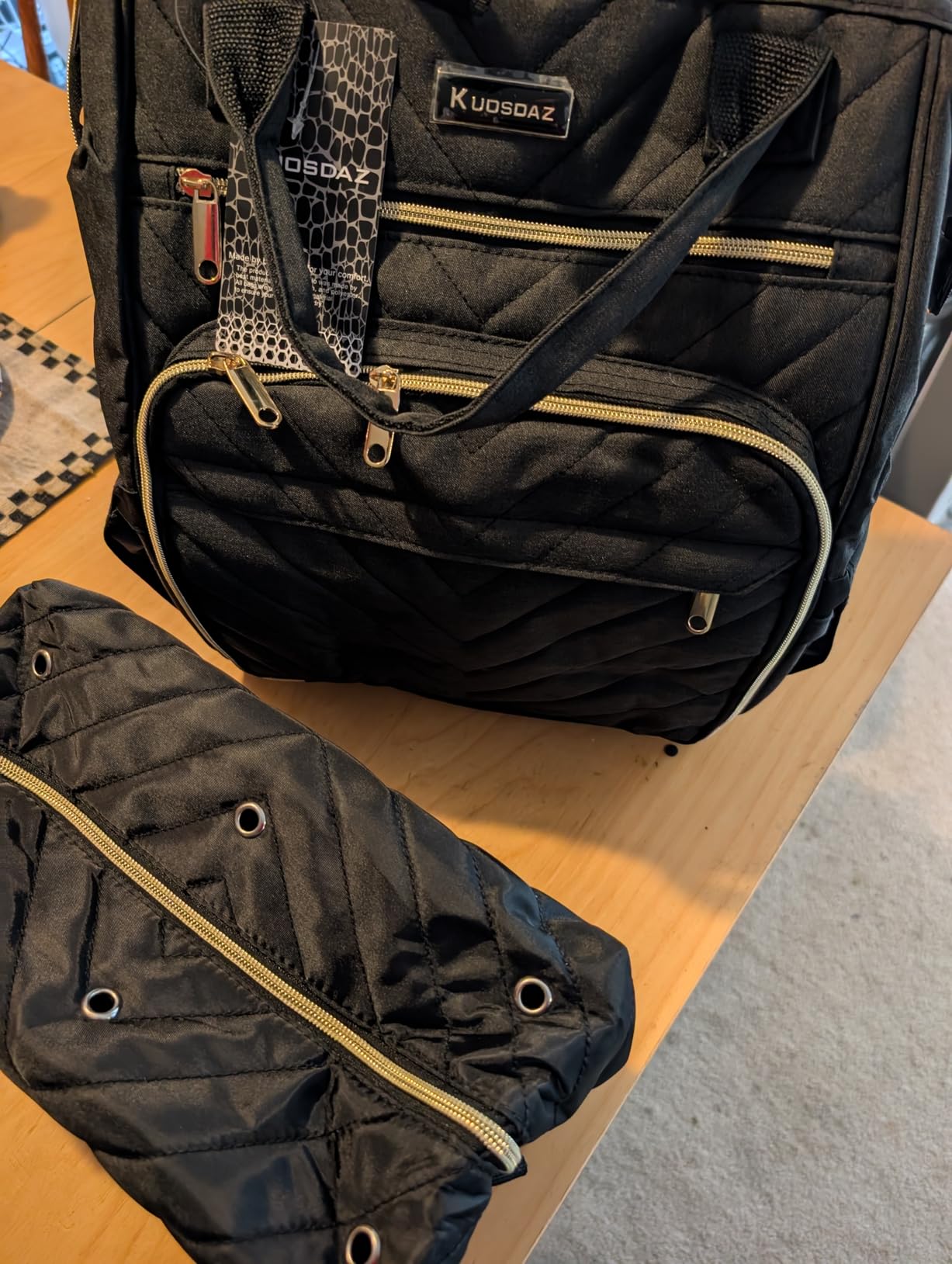 Knitting Bag Backpack, Yarn Organizer with USB Charging Port, Quilted Backpack for Women, Christmas Gifts Large Travel Crochet Bag Totes for Crochet Hooks, Knitting Needles, Yarn Supplies, Black Customer Review Knitting Bag Backpack, Yarn Organizer with USB Charging Port, Quilted Backpack for Women, Christmas Gifts Large Travel Crochet Bag Totes for Crochet Hooks, Knitting Needles, Yarn Supplies, Black - Customer Photo 1