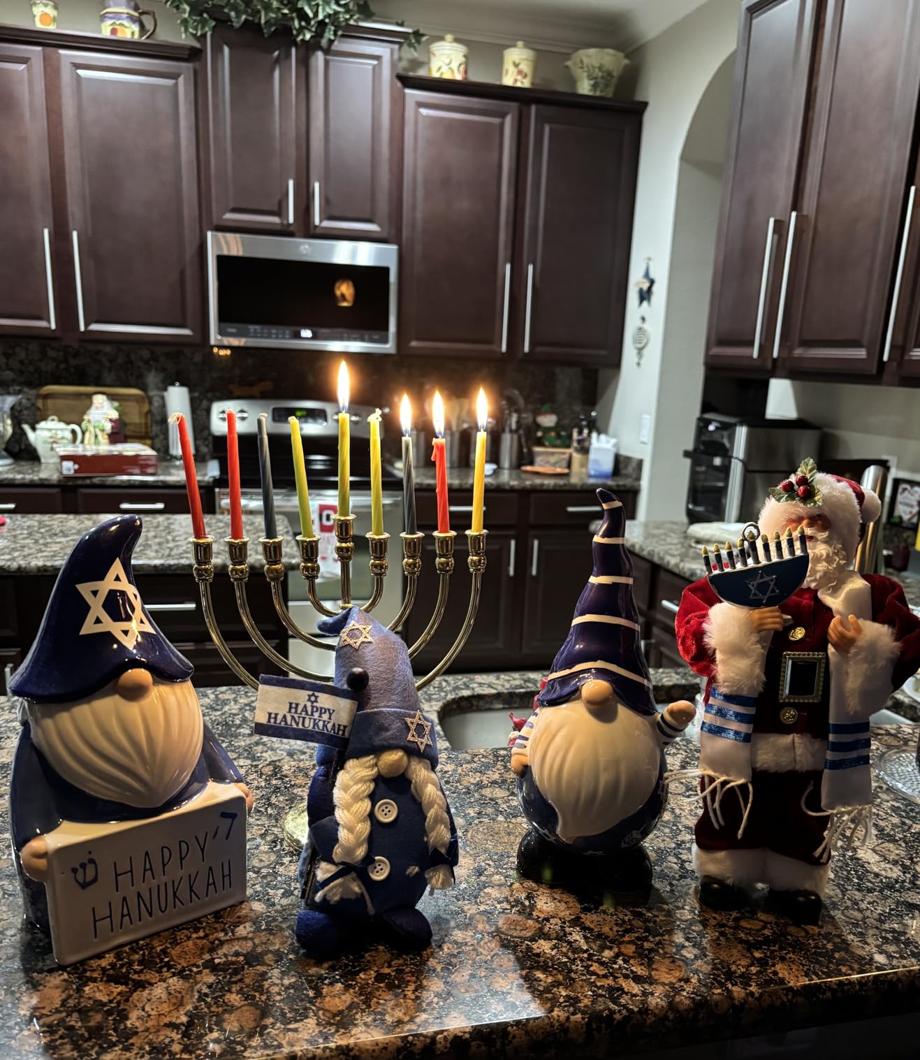 Tifeson Hanukkah Gnome Decorations, 2 PCS Handmade Mr & Mrs Chanukah Swedish Tomte Gnomes Plush Table Ornaments Gift for Hanukkah Decorations Party Supplies - Customer Photo 1