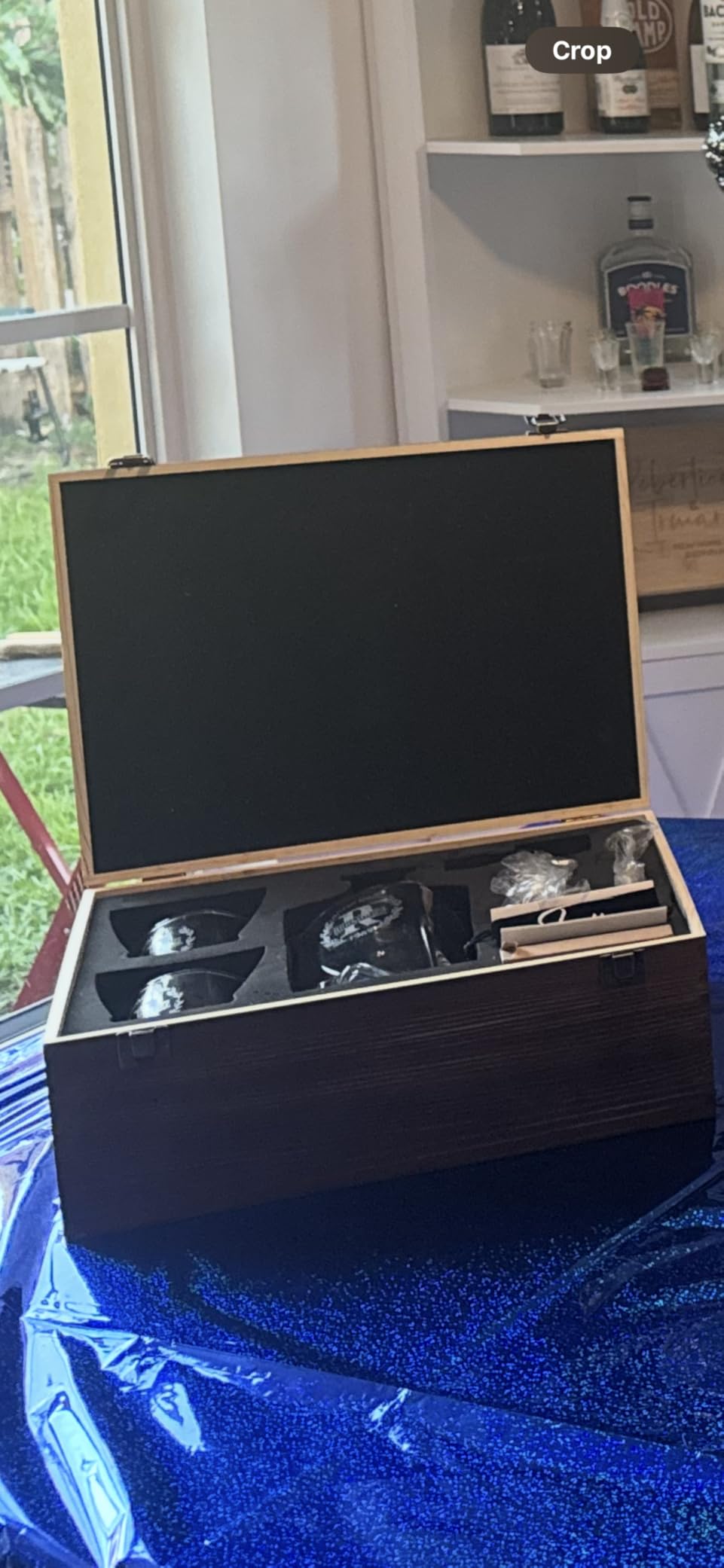 Personalized Whiskey Decanter and Stones Set - Customized Gift for Him - Men, Dad, Father - Engraved Twisted Decanter,2 Twisted Glasses, 2 XL Chilling Balls, Coasters, Tongs in Wooden Gift Box Customer Review Personalized Whiskey Decanter and Stones Set - Customized Gift for Him - Men, Dad, Father - Engraved Twisted Decanter,2 Twisted Glasses, 2 XL Chilling Balls, Coasters, Tongs in Wooden Gift Box - Customer Photo 2