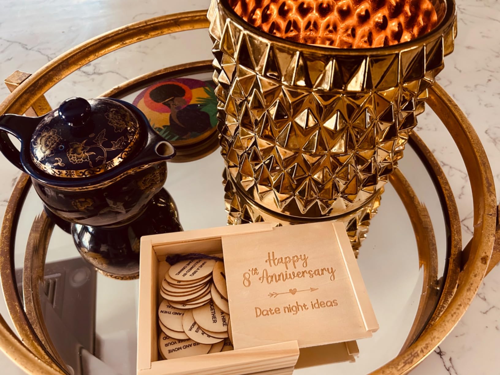 1 Year Anniversary Wooden Gifts for Boyfriend Girlfriends - One Year Anniversary Wood Gifts for Him Her, First Dating Gift for Couple, 1st Wedding Gift for Husband Wife - Customer Photo 1