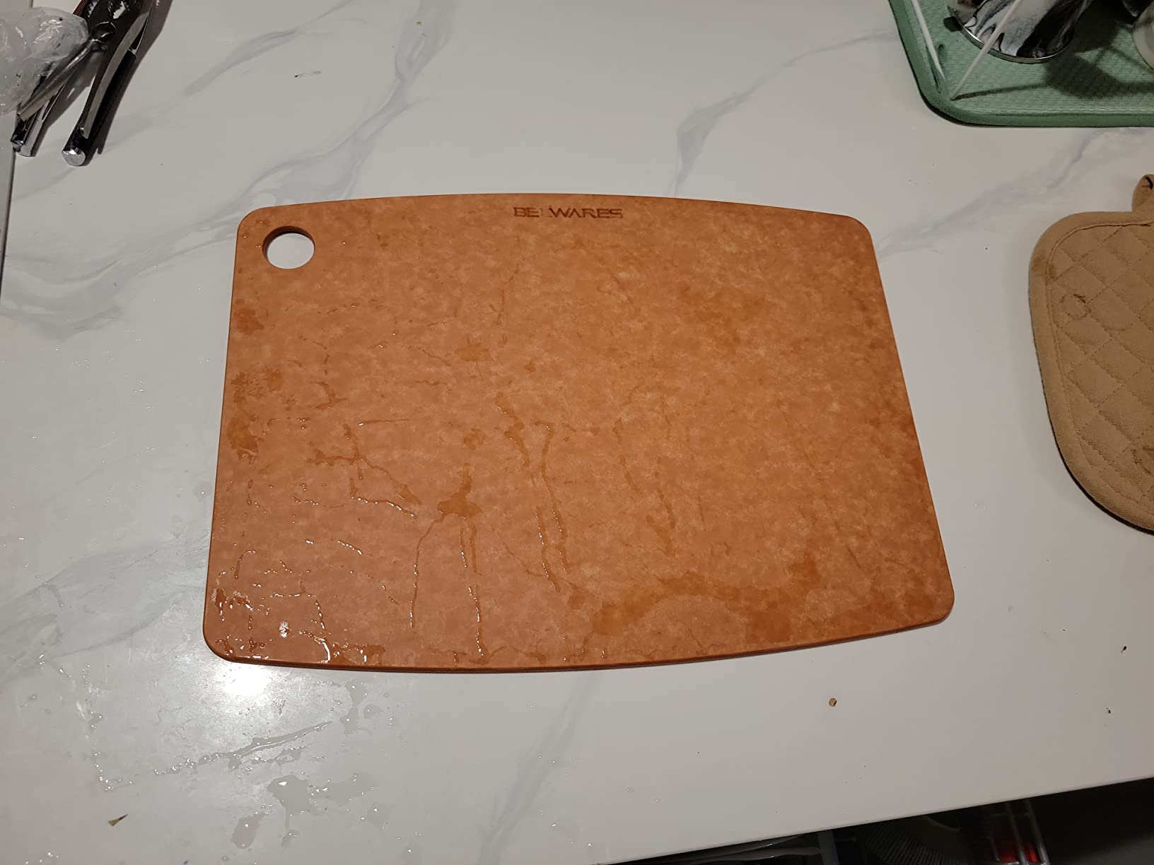 Dishwasher Safe Cutting Board for Kitchen - Large Composite Wood Cutting Board - Thin, BPA Free & Eco-Friendly Chopping Board, Fits Any Countertop, Great Kitchen Gift (14.5 x 11.25 Inch, Natural) - Customer Photo 2