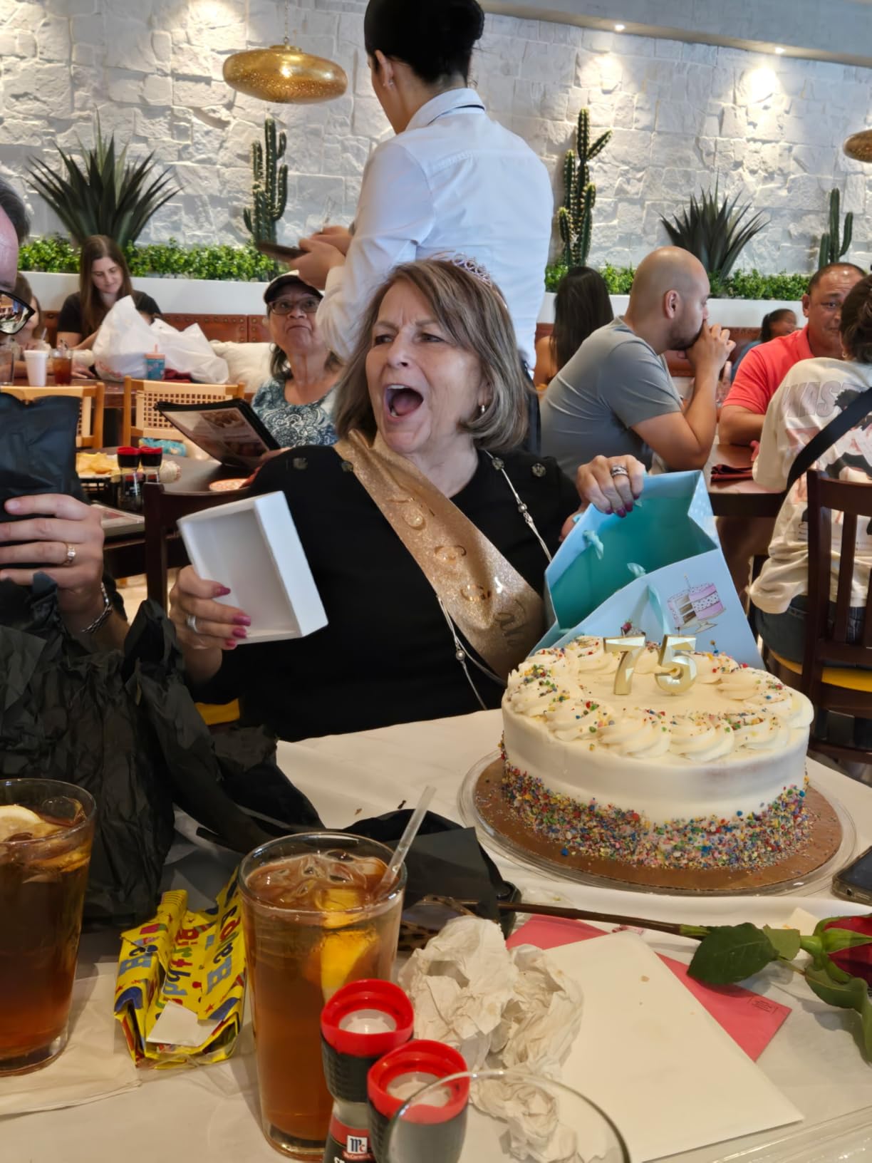 CIEHER 80th Birthday Crown + Sash + Pearl Pin Set, Elegant Gift for Women's 80th Birthday Party Decorations Customer Review CIEHER 80th Birthday Crown + Sash + Pearl Pin Set, Elegant Gift for Women's 80th Birthday Party Decorations - Customer Photo 1