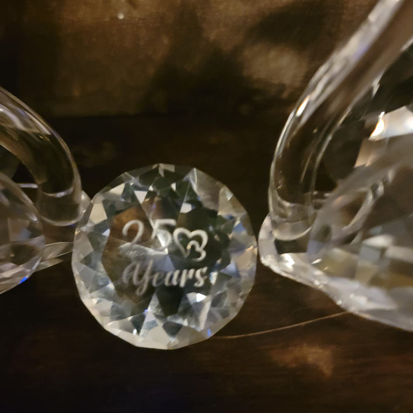 YWHL Happy 40th Anniversary Crystal Swan Gifts for Couples, 40 Years Ruby Wedding Gifts for Parents, Handmade Ruby Red Crystal Swan Collectible Figurine, Anniversary Party Decoration - Customer Photo 3