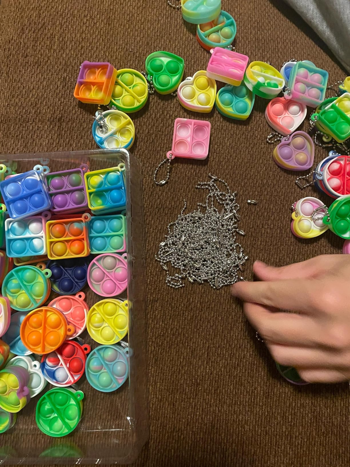 Pop Fidget Keychain 30 Pack Mini Fidget Toys Bulk Party Favors for Kids 4-8,8-12 Year Boys Girls Push Pops Bulk Toys Small Prizes for Kids Classroom - Customer Photo 1