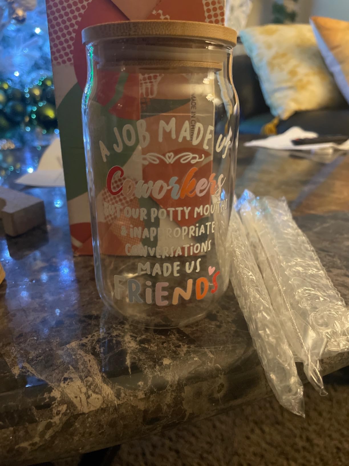 NewEleven Coworker Leaving Gifts - Gifts For Coworker Farewell, Going Away, Goodbye, New Job - Good Luck Presents For Friends, Boss, Women, Work Bestie – 16 Oz Coffee Glass - Customer Photo 1