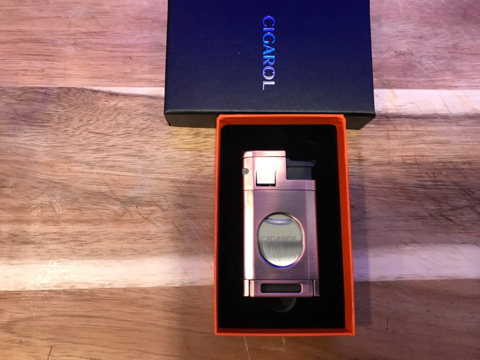 Triple Flame Cigar Lighter with Cigar Cutter – Windproof, Durable, and Stylish Design for Perfect Cigar Lighting - Customer Photo 4