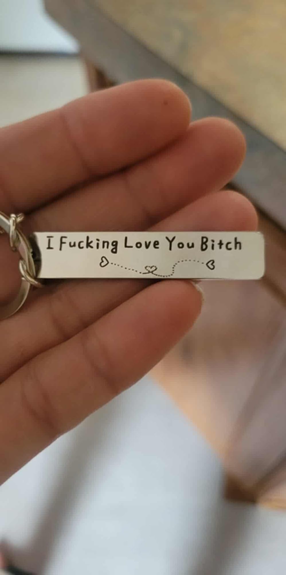 Best Friend Keychain for Women, Stainless Steel Key Chain Engrave I Fking Love You Bith Birthday Christmas Friendship Gift for Bestie Best Friends Female Bff - Customer Photo 1