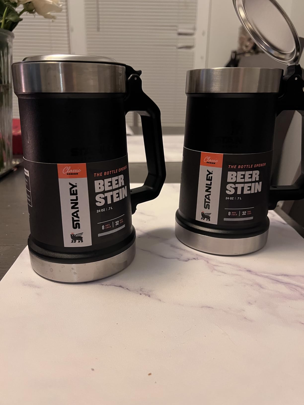 STANLEY Classic Bottle Opener Beer Stein 24 oz | Flip Up Lid and Heavy Duty Handle with Built In Bottle Opener | Insulated Stainless Steel Beer Mug | BPA-Free - Customer Photo 1