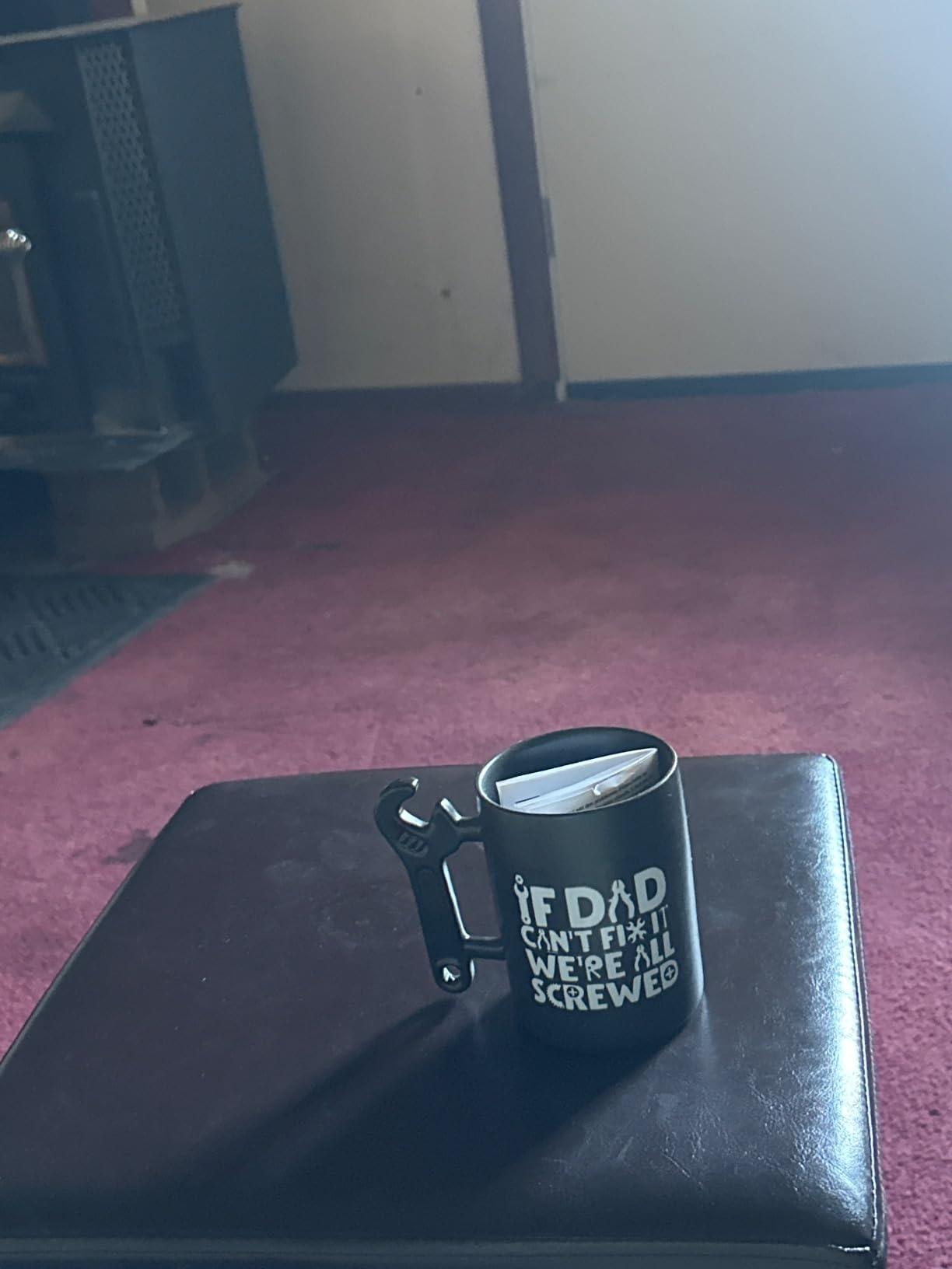 Onebttl Coffee Mug With Wrench Spanner Handle - Dad Gifts From Daughter and Son, 13.5oz Funny Ceramic Mug for Father's Birthday, Father's Day, Christmas - Dad Can Fix - Customer Photo 1