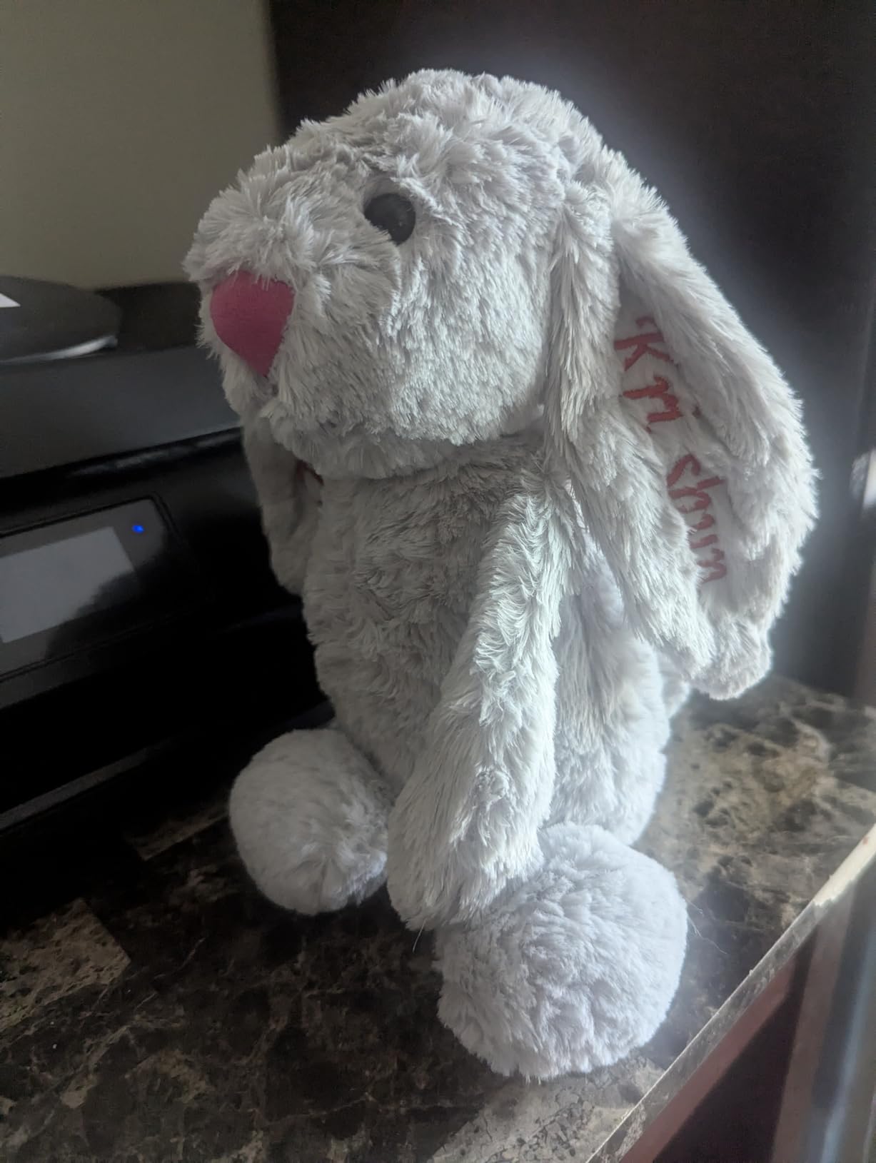 Embroidered Plush Bunny With Child'S Name HandMade Custom Plush Toy Child'S First Easter Gift - Customer Photo 2