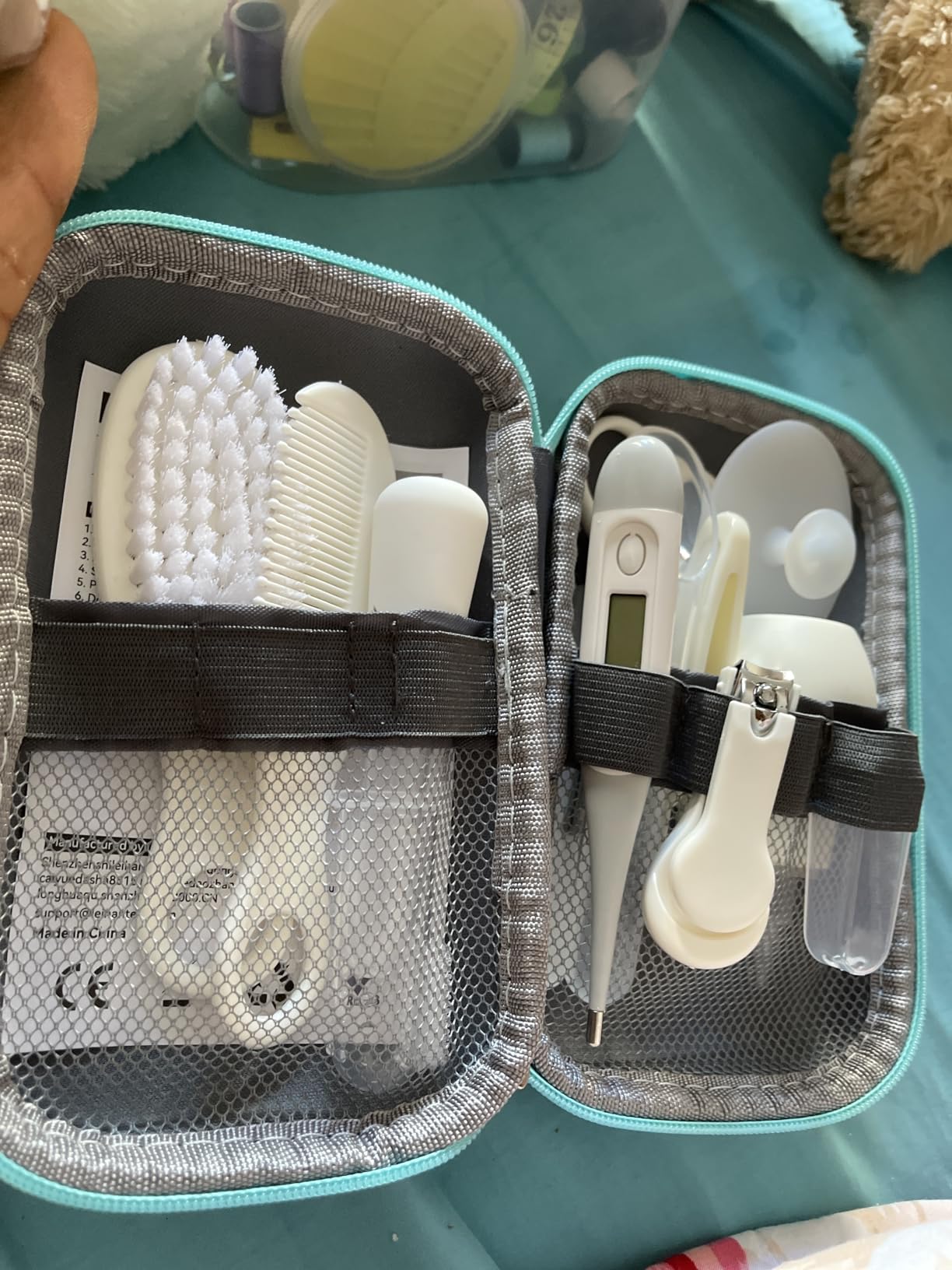 Baby Healthcare and Grooming Kit, 14 in 1 Baby Safety Set Newborn Nursery Health Care Set with Hair Brush Scale Nail Clippers for Baby Girls Boys (Blue 14 in 1) - Customer Photo 2