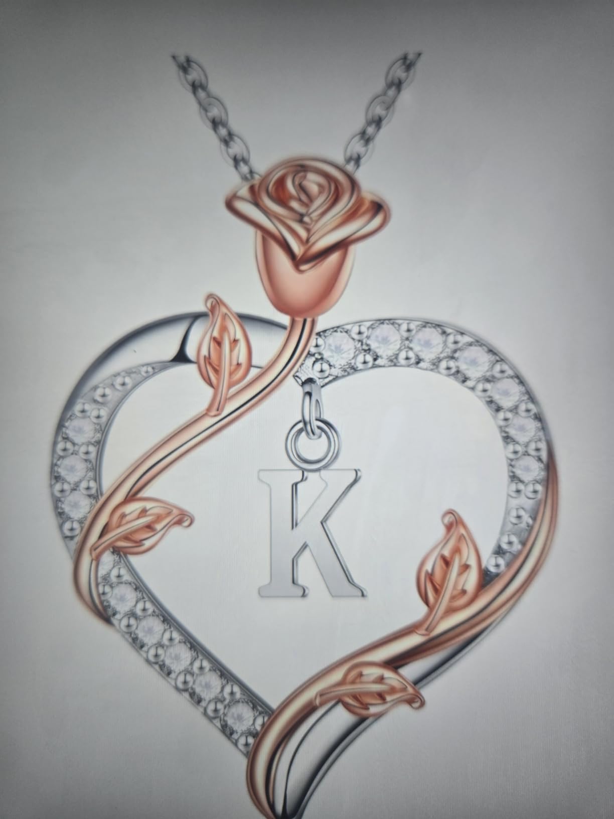 Iefil Christmas Gifts for Women Wife - 925 Sterling Silver Heart Initial Necklace, Anniversary Birthday Gifts for Women, Jewelry Gift for Wife Girlfriend Mom - Customer Photo 1