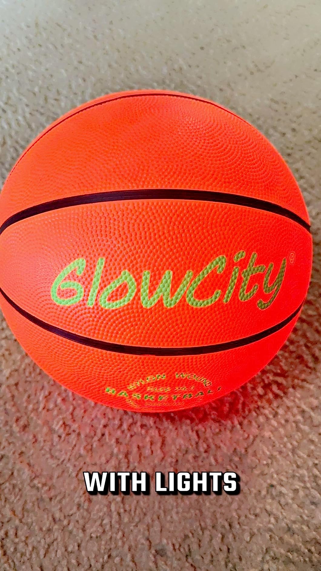 GlowCity Glow in The Dark Basketball for Teen Boy - Basketball Gift - Glowing Red Basket Ball, Light Up LED Toy for Night Ball Games - Sports Stuff & Gadgets for Kids Age 8 Years Old and Up - Customer Photo 1