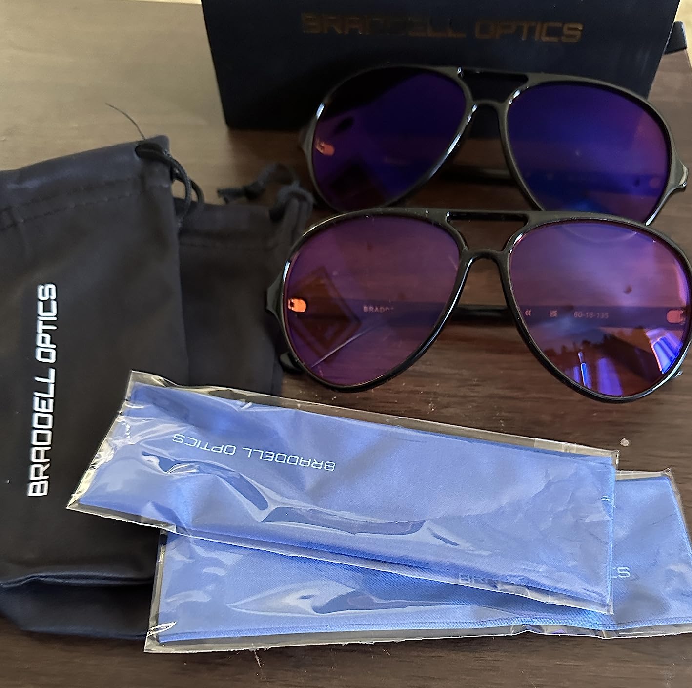 BRADDELL FL-41 Rose & FL-60 Brown Aviator Glasses for Migraine Light Sensitivity, Photophobia, Fluorescent LED Lighting and Computer Screen Glare - Customer Photo 3