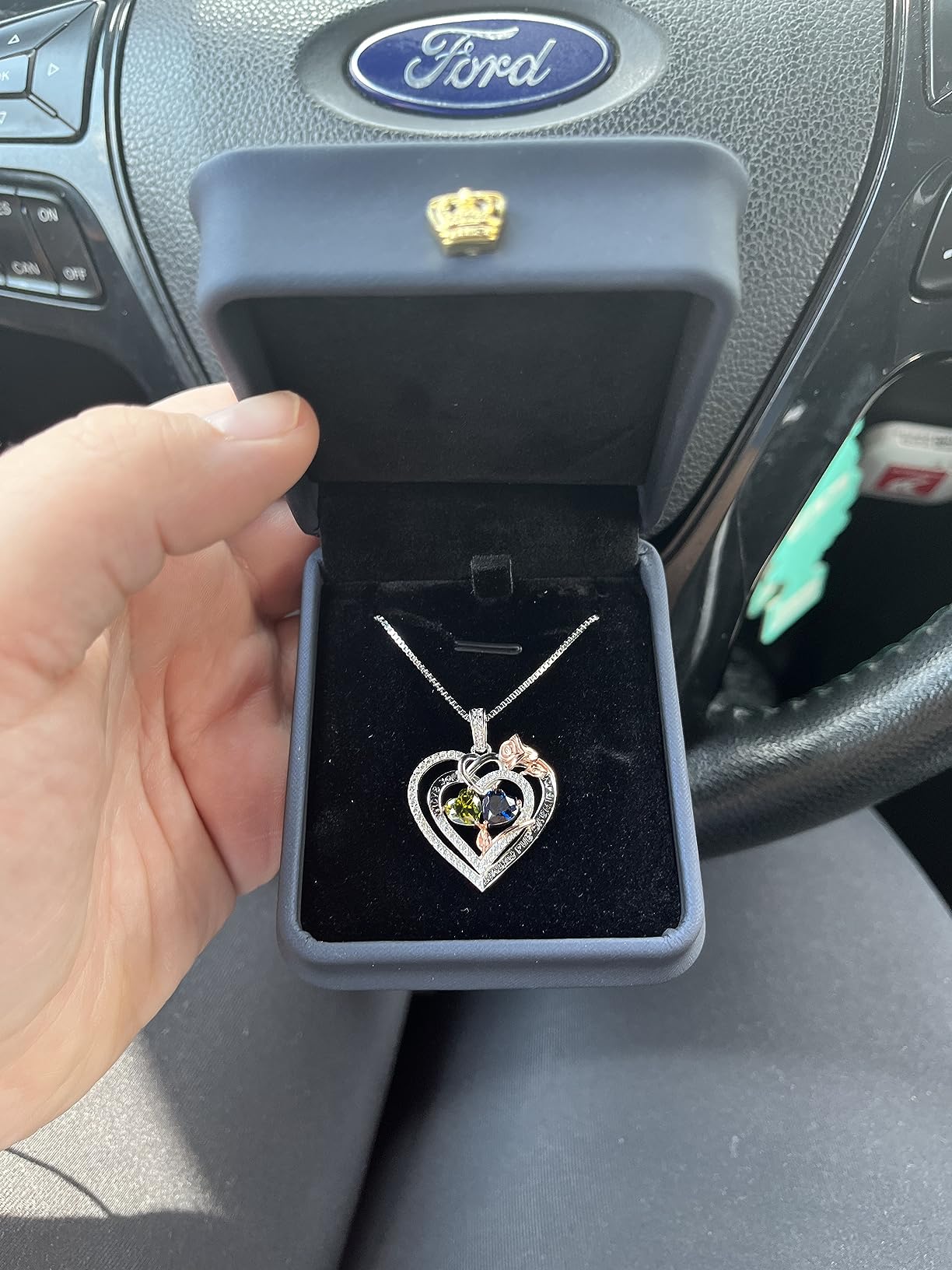 Iefil Sterling Silver Birthstone Necklace for Women, Adjustable 19inches, Female Jewelry Gift for Anniversary, Christmas, Valentines Day, Birthday - Customer Photo 5