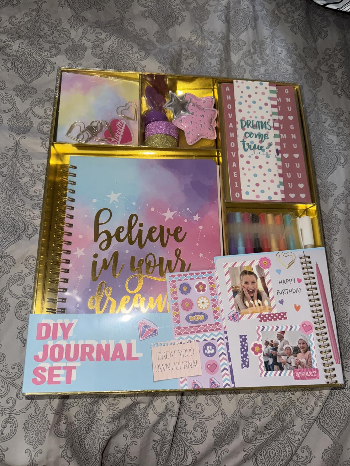Nollh DIY Journal Kit for Girls - 26PCS Teen Tween Girl Gifts Trendy Stuff, Stocking Stuffers, Scrapbook Supplies Stationery Set, Art Crafts Kit - Ideal Gifts for 8 9 10 11 12 13 14 Year Old Girl - Customer Photo 2