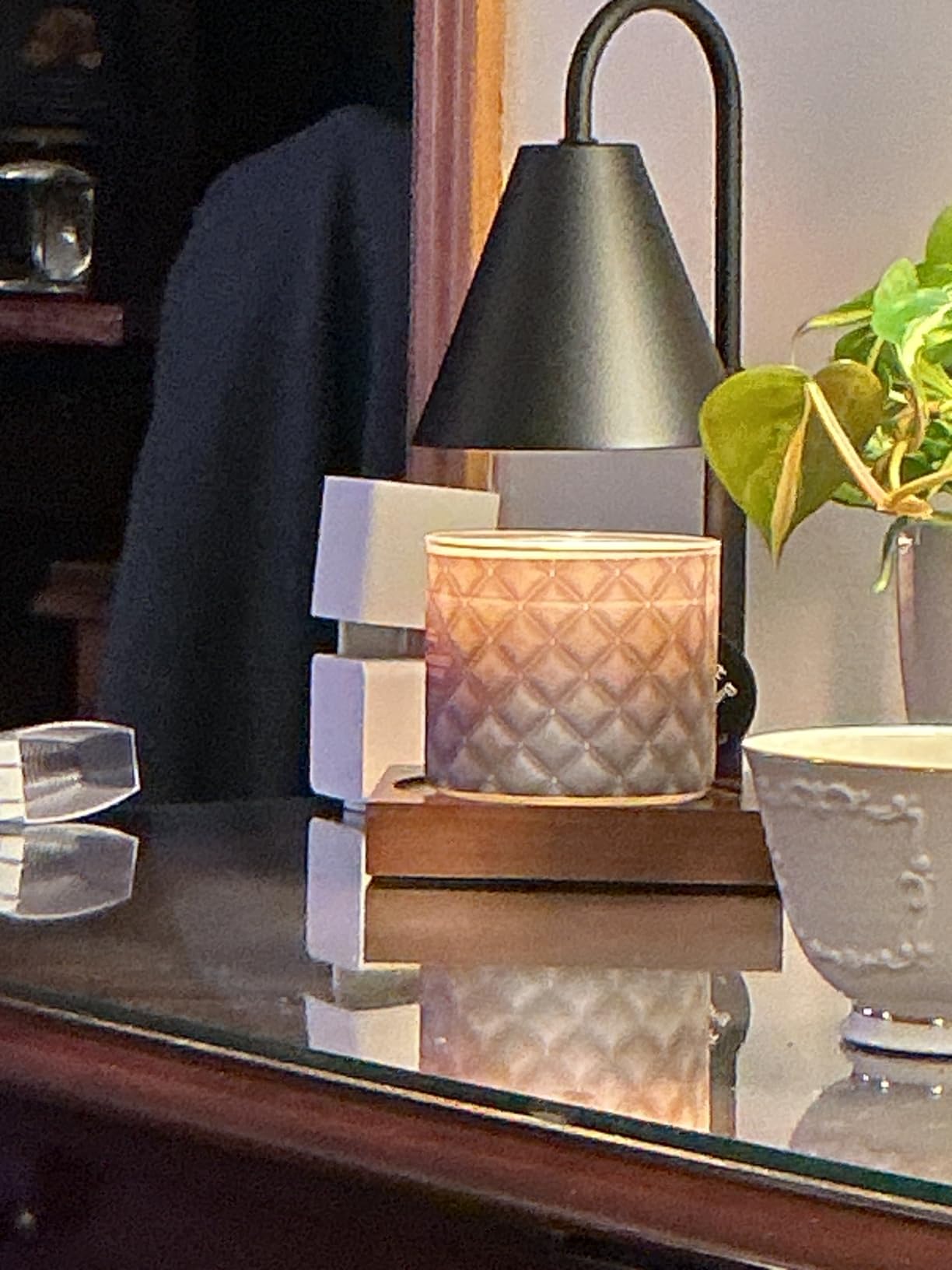 Modern Candle Warmer Lamp with Timer, Dimmable Candle Lamp Warmer, Men Women Christmas Birthday Gifts, Black Candle Warmer, Adjustable Candle Light Warmer, Cozy Living Room Bedroom Home Decor Customer Review Modern Candle Warmer Lamp with Timer, Dimmable Candle Lamp Warmer, Men Women Christmas Birthday Gifts, Black Candle Warmer, Adjustable Candle Light Warmer, Cozy Living Room Bedroom Home Decor - Customer Photo 1