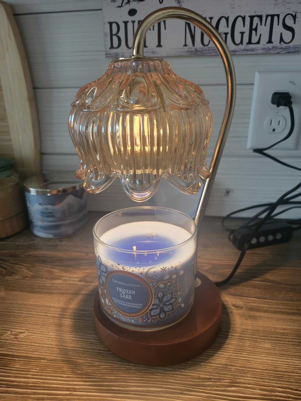 Flower Candle Warmer Lamp with Timer, Dimmable Candle Lamp Warmer, Christmas Birthday Gift for Women Mom, House Warming for New Home Decor, Lotus Wax Melt Warmer for Jar Candles - Customer Photo 3