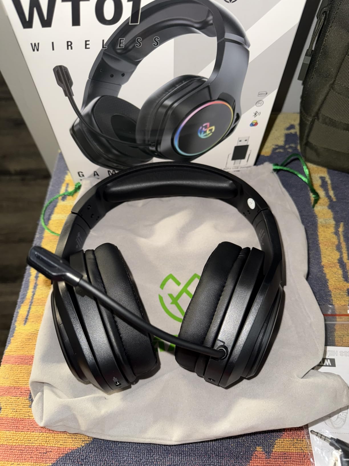 Tatybo Wireless Gaming Headsets for Ps5 Ps4 PC, 2.4GHz USB & Type-C Gaming Headphones, 40H+ Hrs & 7.1 Surround Sound with Noise Canceling Microphone for Switch Phone Customer Review Tatybo Wireless Gaming Headsets for Ps5 Ps4 PC, 2.4GHz USB & Type-C Gaming Headphones, 40H+ Hrs & 7.1 Surround Sound with Noise Canceling Microphone for Switch Phone - Customer Photo 2