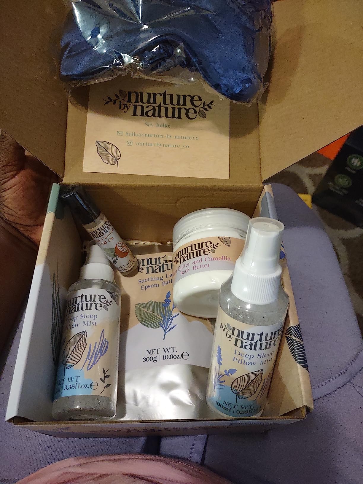 Nurture by Nature Relaxing Spa Gifts for Women - New Mom Gifts Care Package for Women with Deep Sleep Pillow Spray & Bath Salts, Vegan & Cruelty Free New Mommy Essentials - Baby Shower Gift Baskets - Customer Photo 2