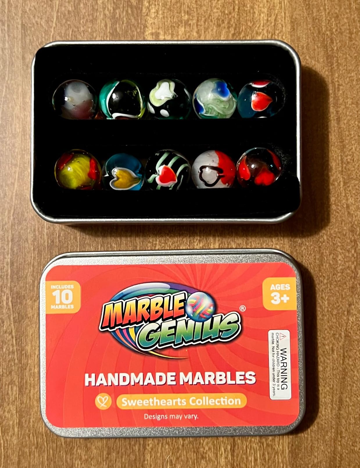 Marble Genius Collectors Marbles, Sweetheart Design, 16mm (⅝ Inch), 10 Handmade Glass Marbles, Gifts for Marble Lovers, Gifts for Kids Ages 3+ Customer Review Marble Genius Collectors Marbles, Sweetheart Design, 16mm (⅝ Inch), 10 Handmade Glass Marbles, Gifts for Marble Lovers, Gifts for Kids Ages 3+ - Customer Photo 3