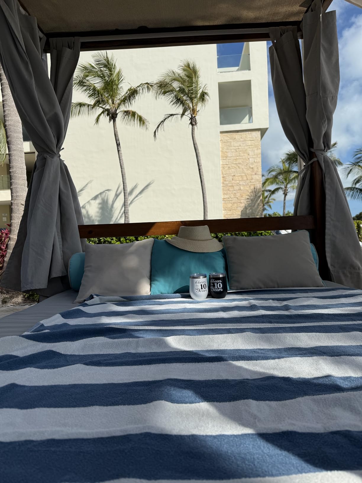 joytumbler 10th Anniversary Wedding Gifts for Couple Wife Husband Gifts for Tin Wedding Ten Years Anniversary Decorations 10 Years Marriage Gifts for Couple 2 Pack Wine Tumbler 12 OZ - Customer Photo 2