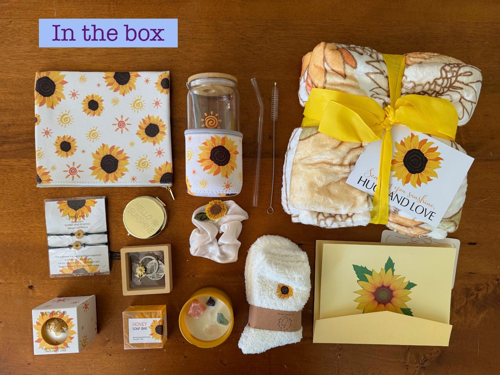 Get Well Soon Gift Baskets for Women, 9pcs Care Package for Women, After Surgery Recovery Gifts, Feel Better Set Thinking Of You - Sending You Hug Sunshine Box for Sick Friend Customer Review Get Well Soon Gift Baskets for Women, 9pcs Care Package for Women, After Surgery Recovery Gifts, Feel Better Set Thinking Of You - Sending You Hug Sunshine Box for Sick Friend - Customer Photo 3